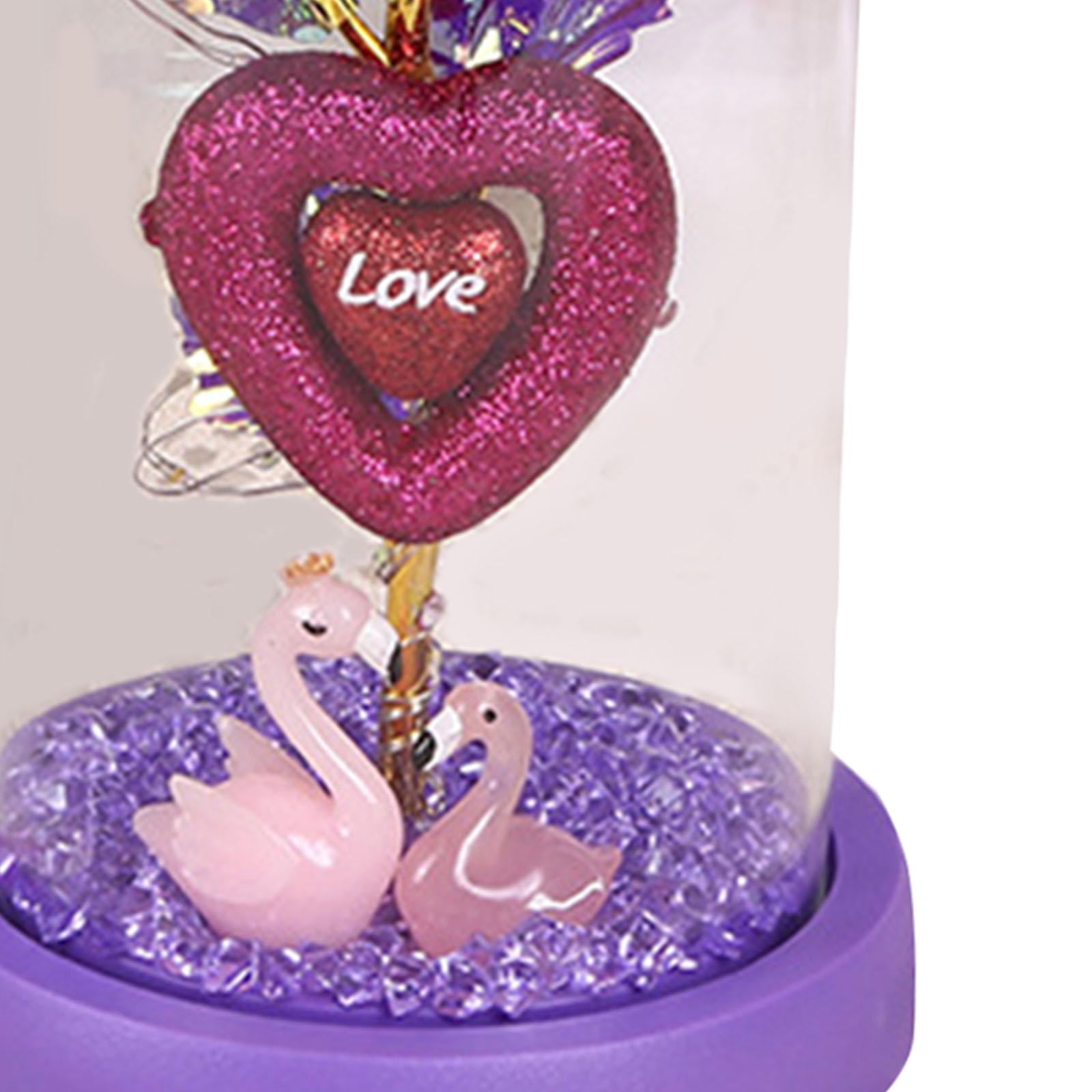 Rose Flower Gift for Women Valentines Day Gifts for Mom Valentines Day Decor purple base