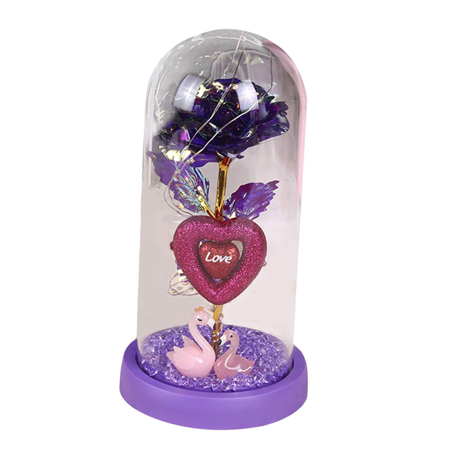 Rose Flower Gift for Women Valentines Day Gifts for Mom Valentines Day Decor purple base