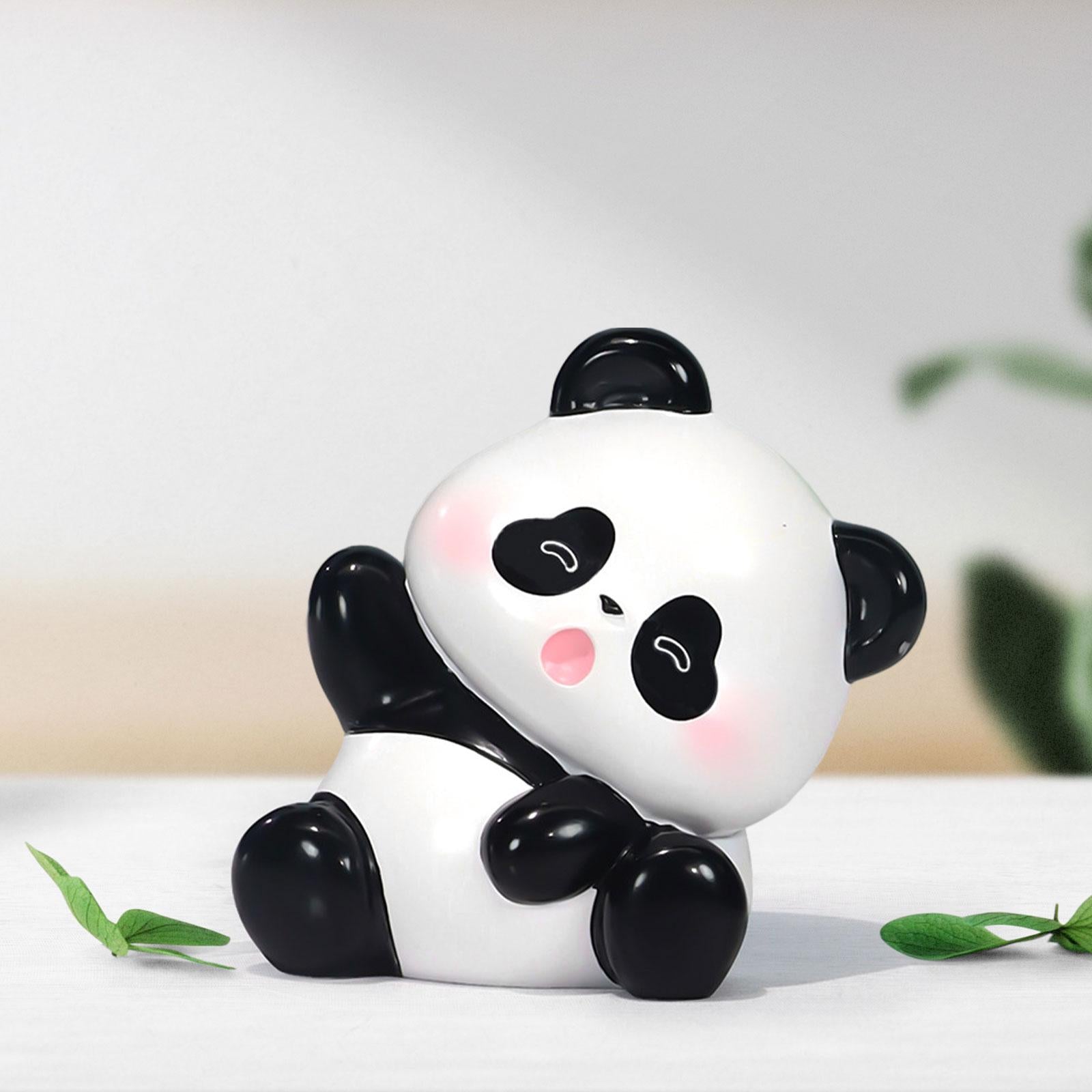 Car Dashboard Ornaments Statues Panda Figurines for Vehicle Desktop Bedrooms Type B