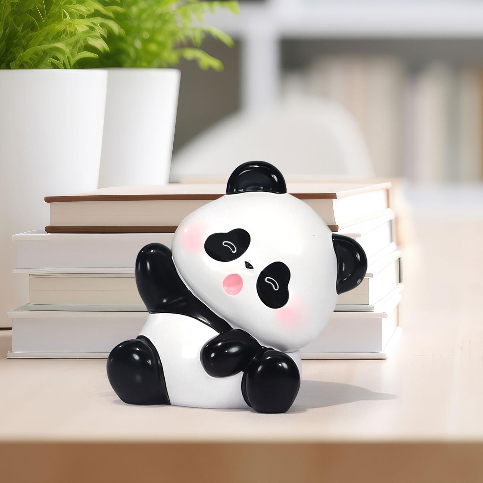 Car Dashboard Ornaments Statues Panda Figurines for Vehicle Desktop Bedrooms Type B