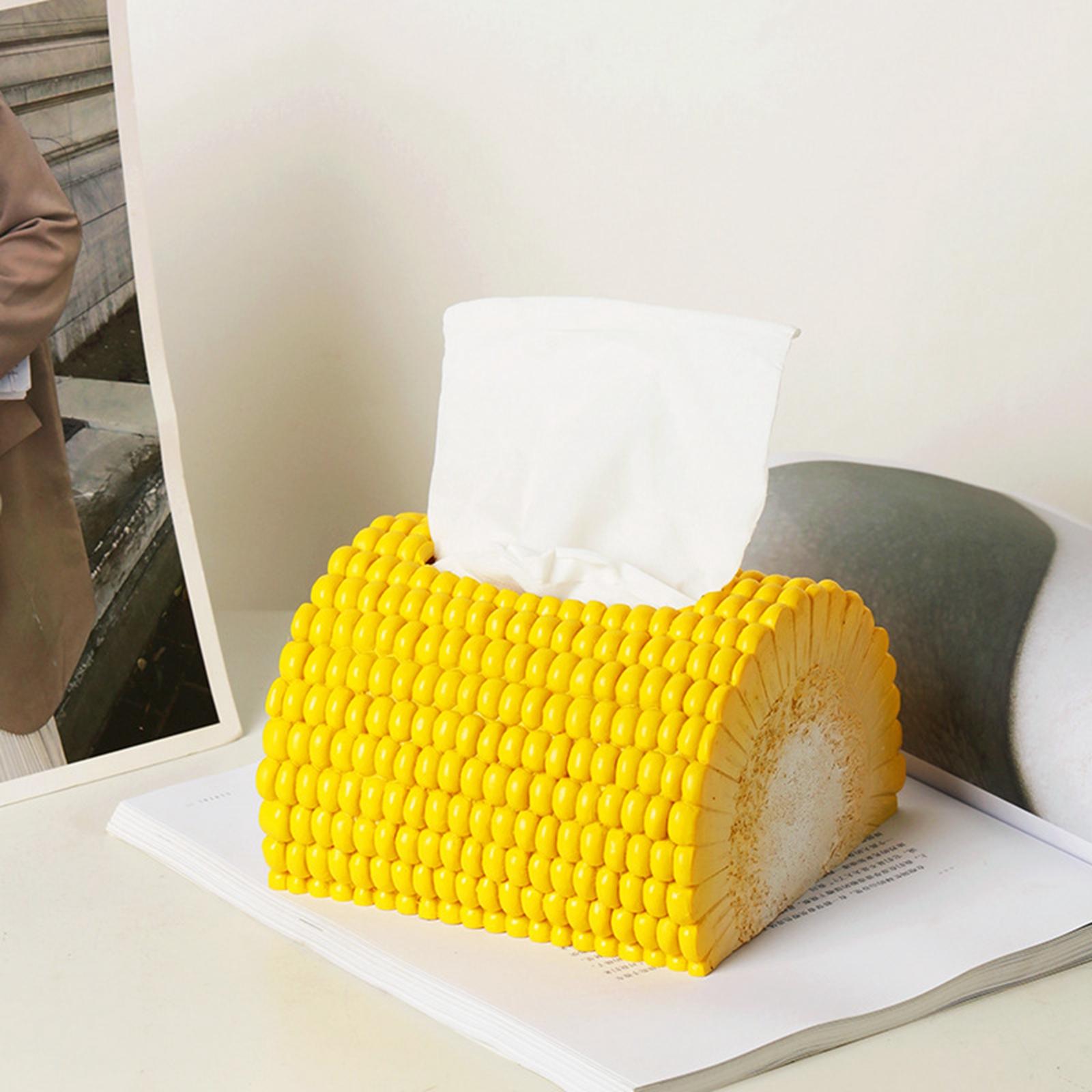 Funny Tissue Holder Corn Cute Tissue Box Holder for Night Stand Home Bedroom
