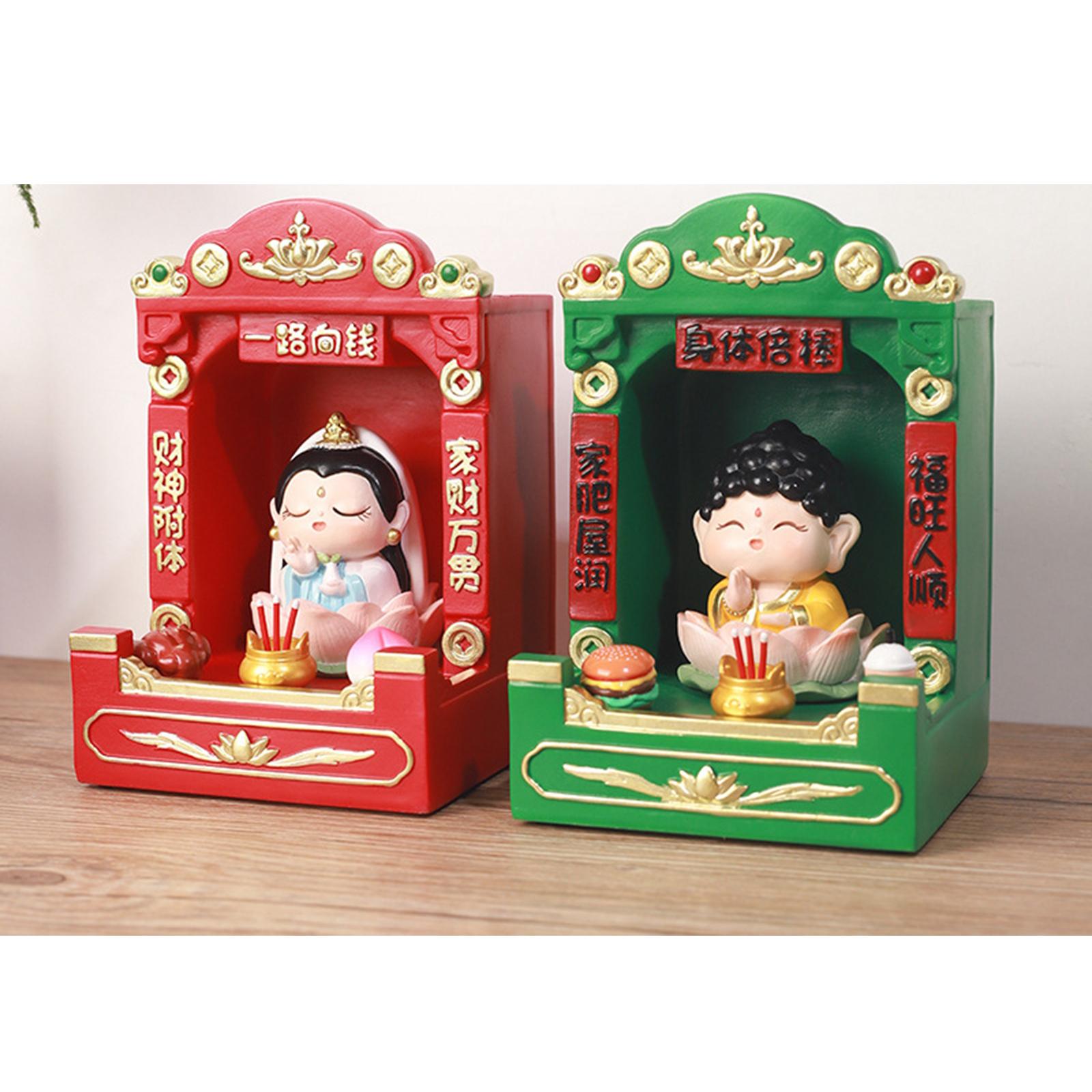 Buddha Statue Altar Shrine Holder Resin Material for Wall Corner Temple