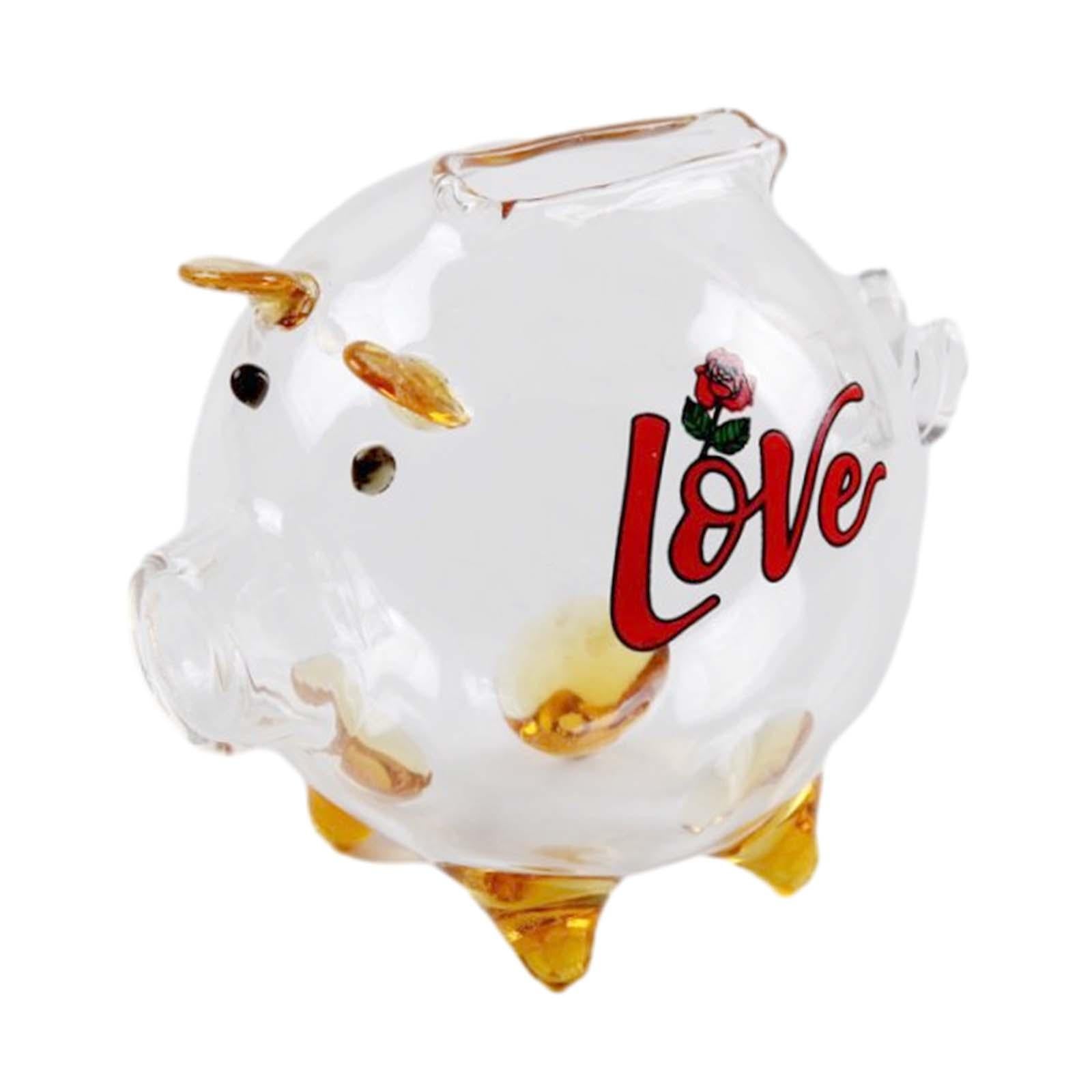 Piggy Bank Mini Delicate Souvenir Glass Pig Figurine for Kids Boys Exquisite