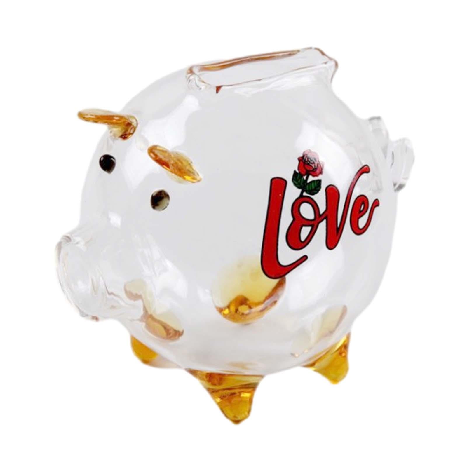 Piggy Bank Mini Delicate Souvenir Glass Pig Figurine for Kids Boys Exquisite