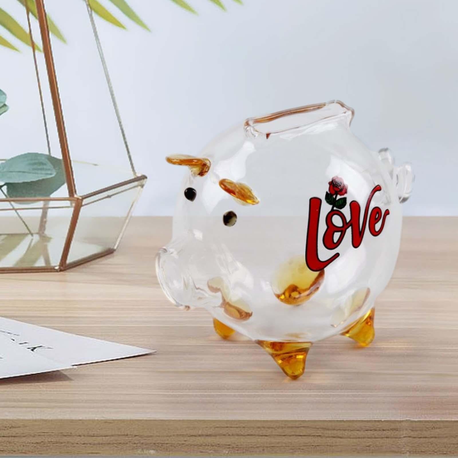 Piggy Bank Mini Delicate Souvenir Glass Pig Figurine for Kids Boys Exquisite