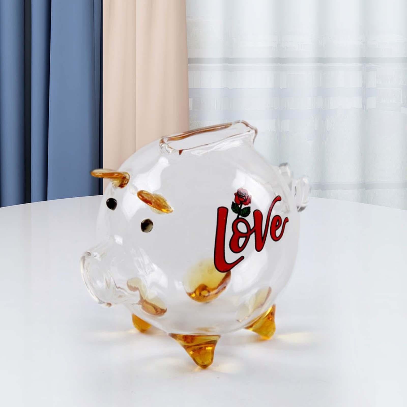 Piggy Bank Mini Delicate Souvenir Glass Pig Figurine for Kids Boys Exquisite