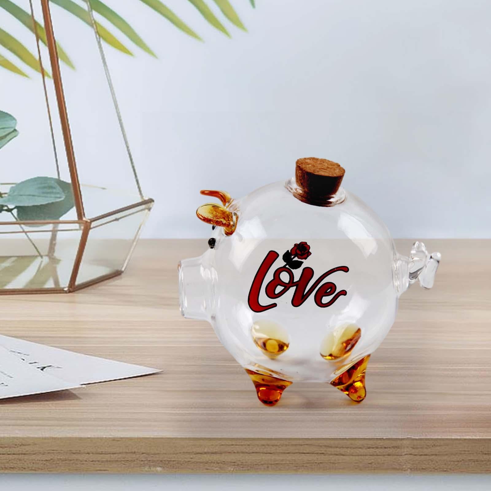 Piggy Bank Mini Glass Animal Figurine Glass Pig Figurine for Boys Kids Girls