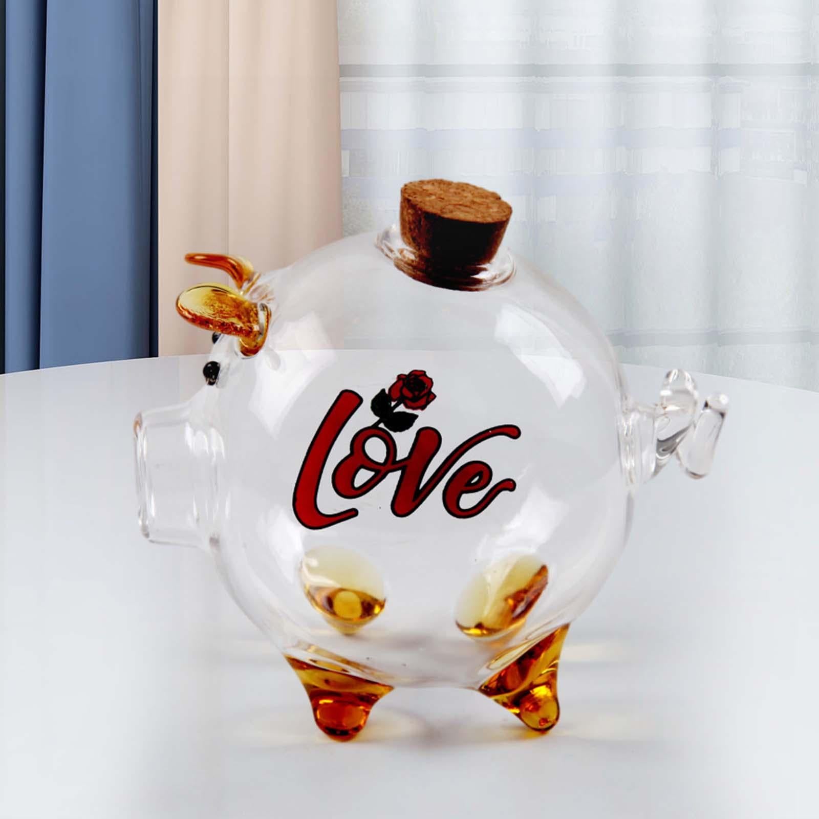 Piggy Bank Mini Glass Animal Figurine Glass Pig Figurine for Boys Kids Girls