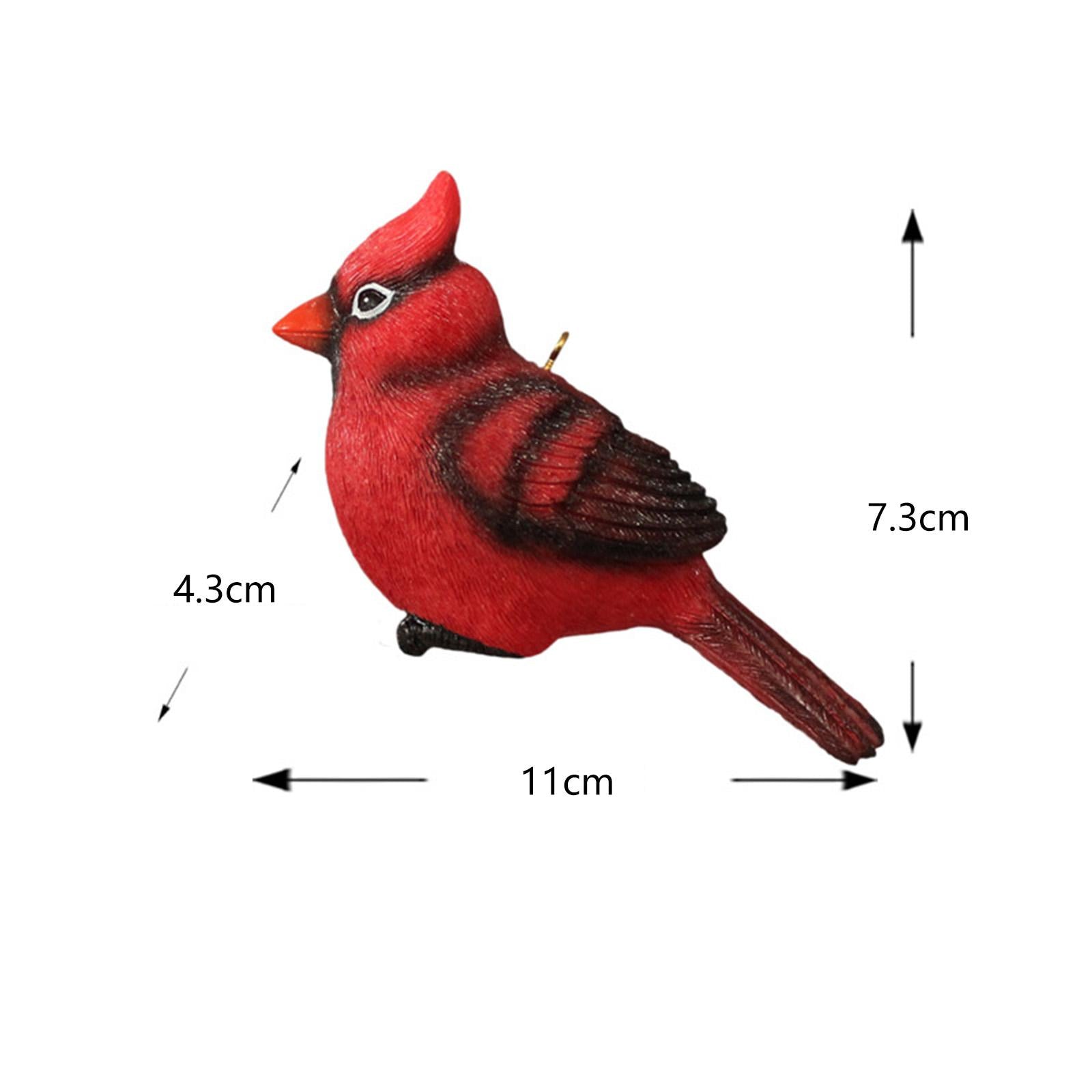 Red Bird Ornament Resin Hanging Bird for Garden Home Decoration Window Decor