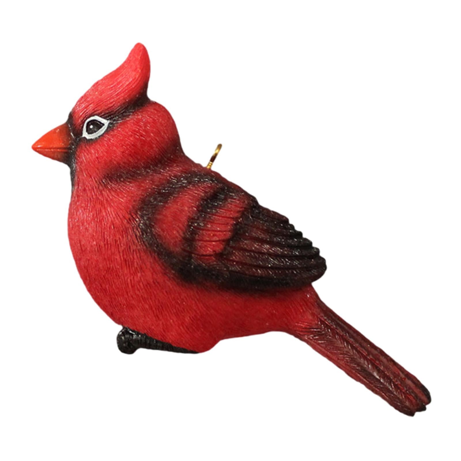 Red Bird Ornament Resin Hanging Bird for Garden Home Decoration Window Decor