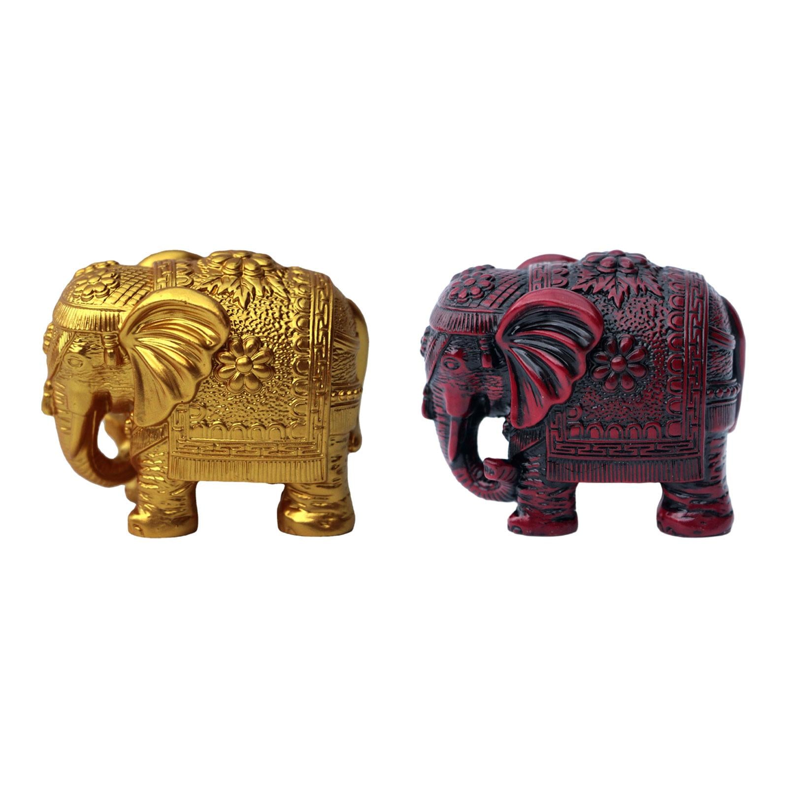 Elephant Statue Home Decoration Tabletop Figurines for Entrance Parties Home Gold