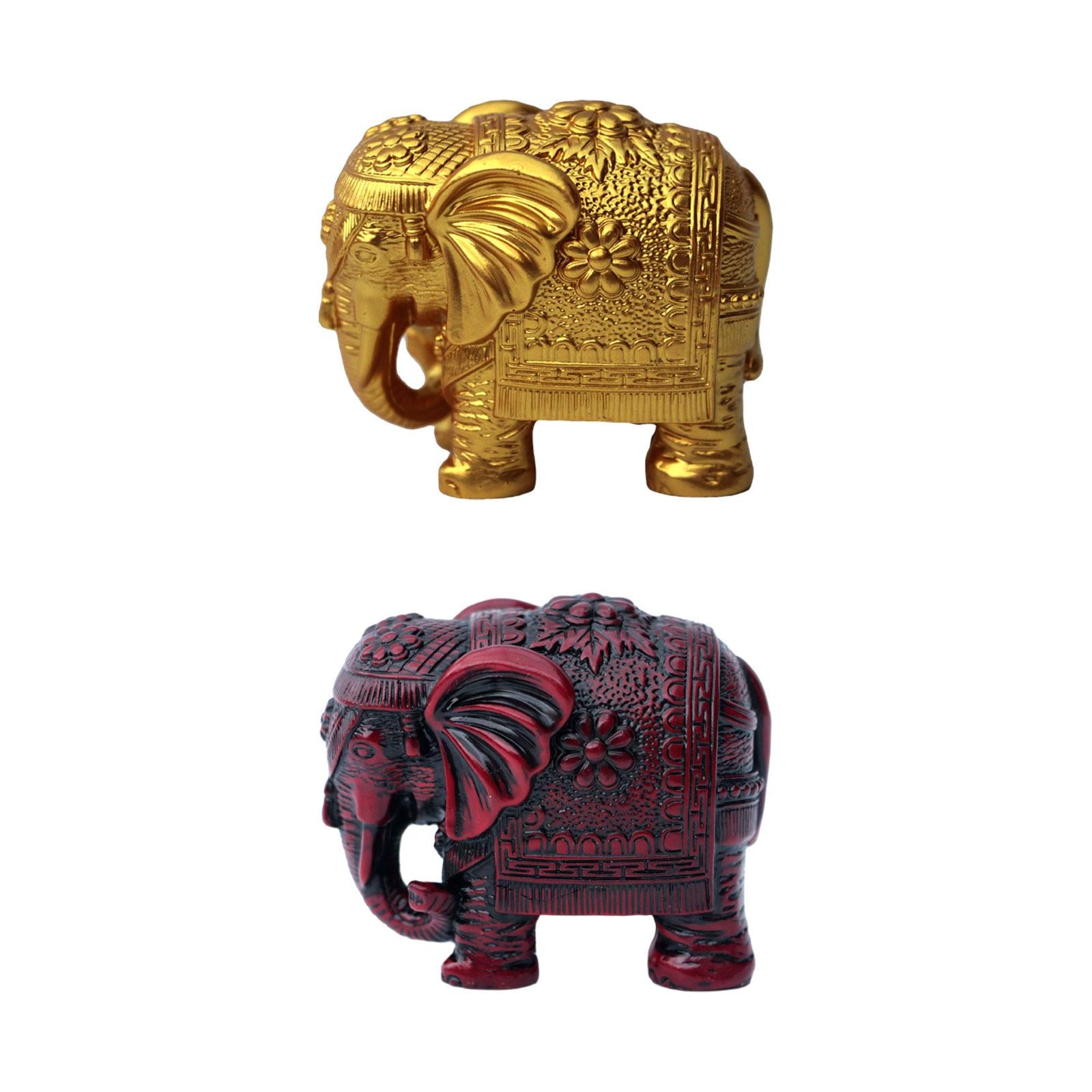 Elephant Statue Home Decoration Tabletop Figurines for Entrance Parties Home Gold