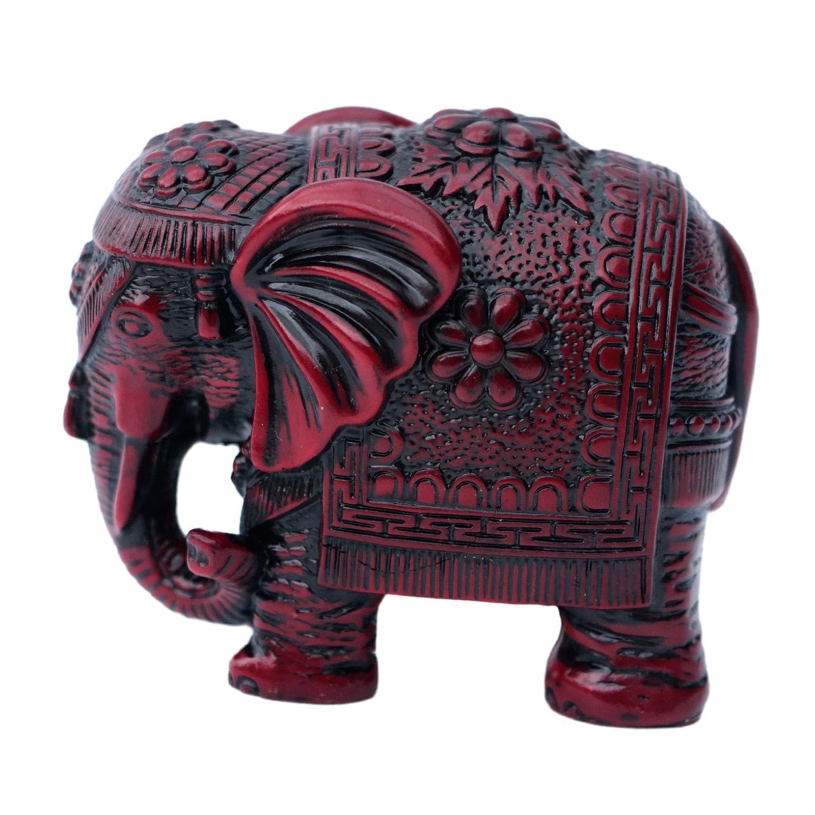 Elephant Statue Home Decoration Tabletop Figurines for Entrance Parties Home Red