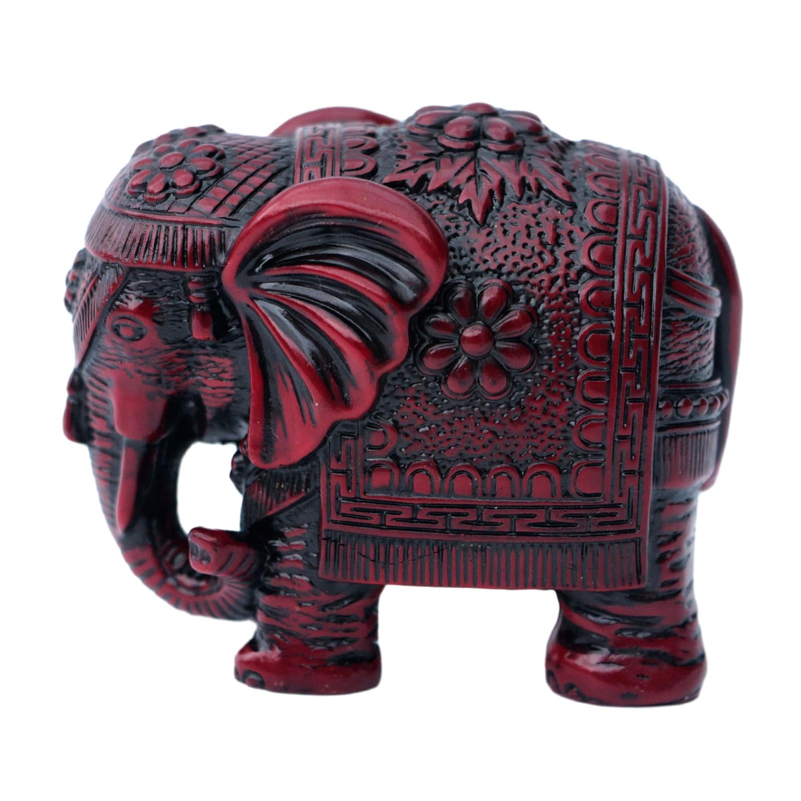 Elephant Statue Home Decoration Tabletop Figurines for Entrance Parties Home Red