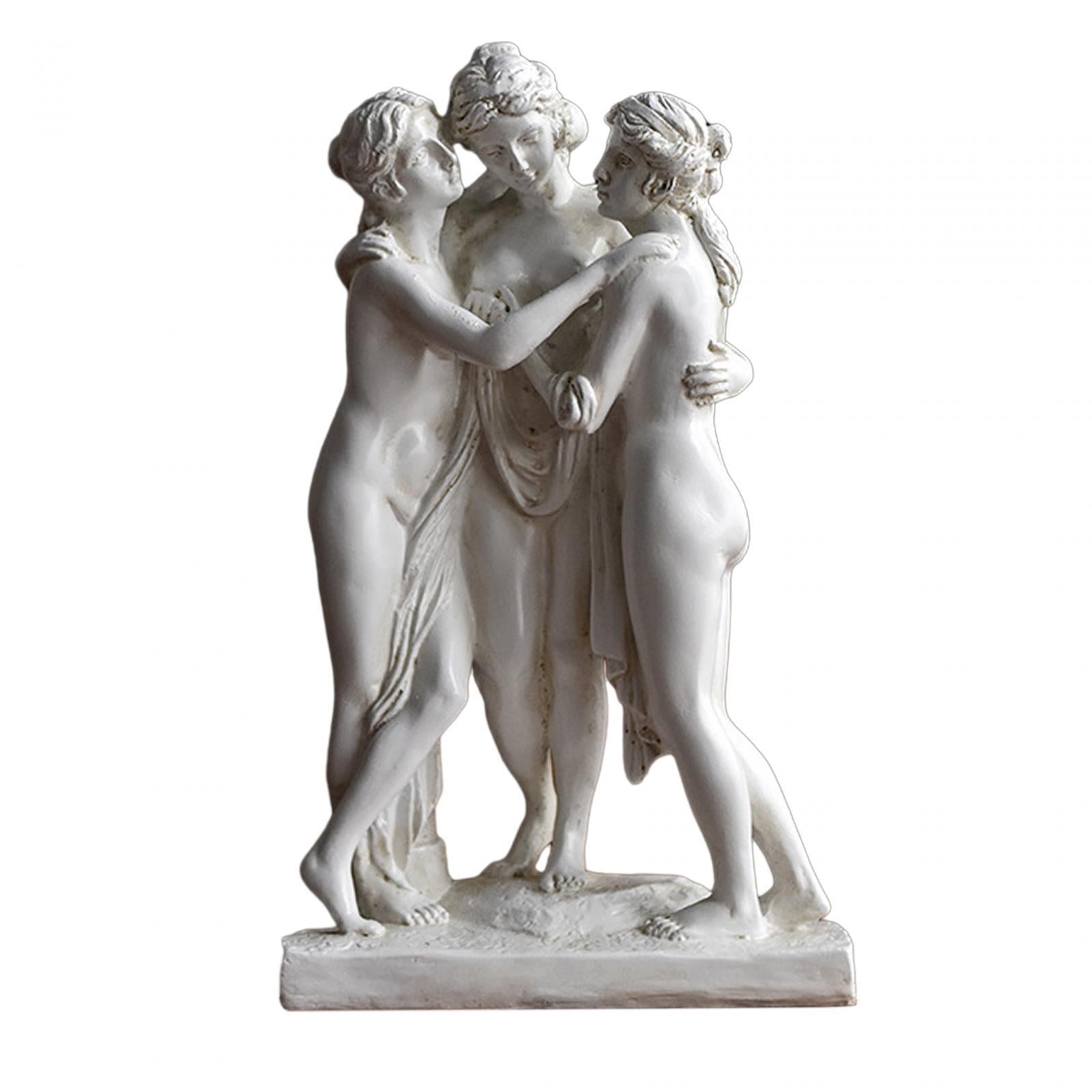 28cm Resin The Three Goddess Statue Handmade Table Ornament for Art Classroom