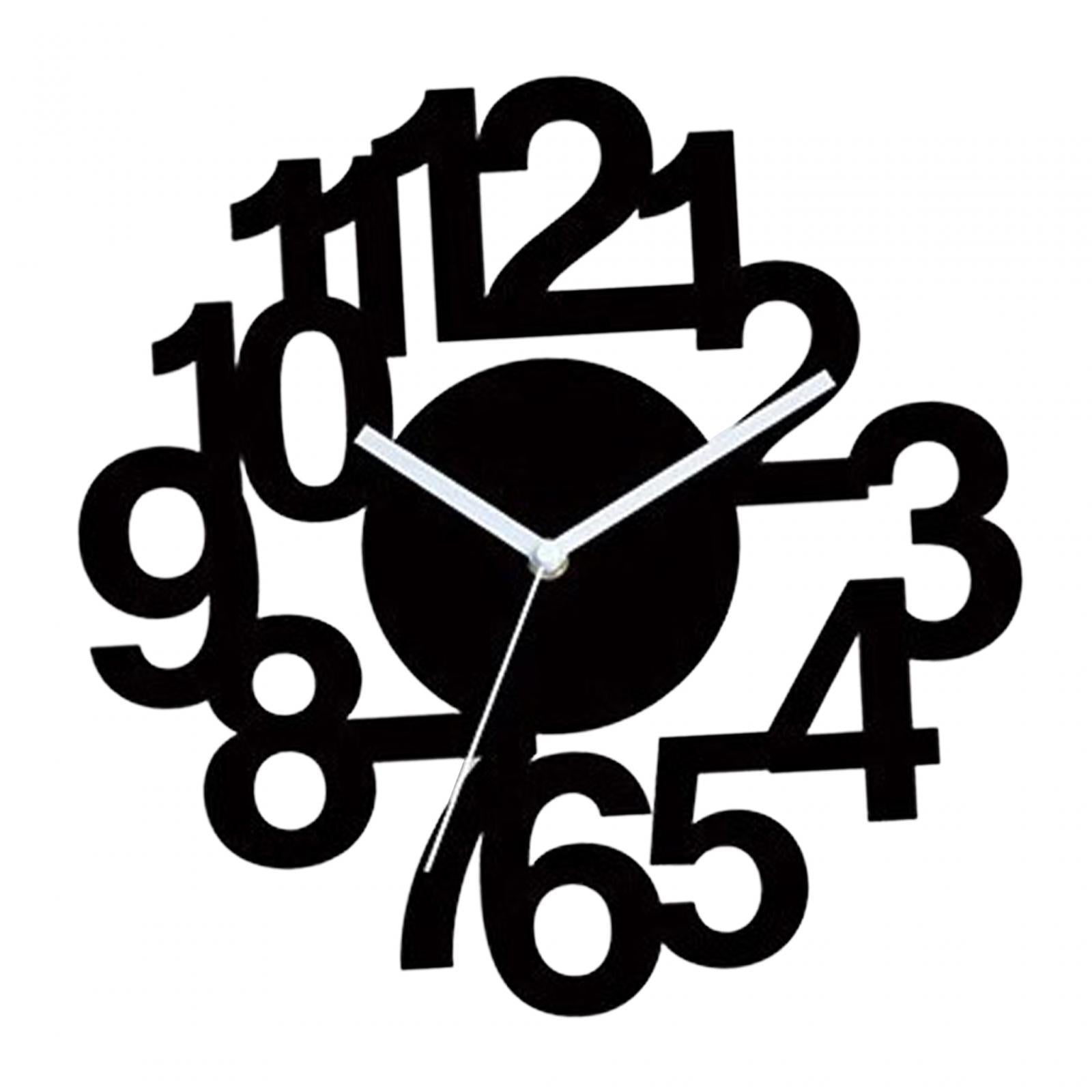 12inch Acrylic Black Wall Clock Wall Decoration for Housewarming Gift Sturdy