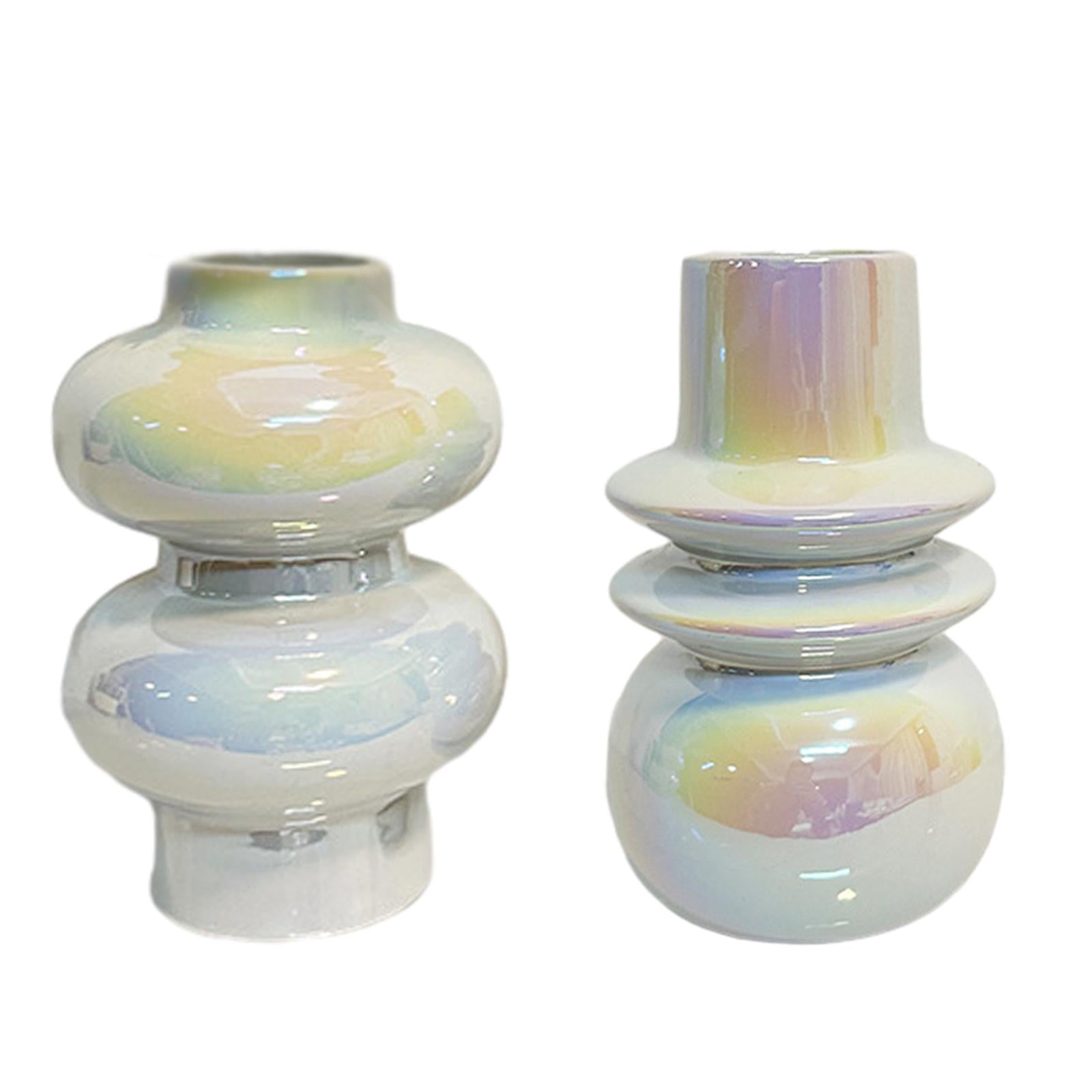 Ceramic Vase Minimalist Decorative Flower Vase for Office Coffee Centerpiece 13cmx13cmx20cm