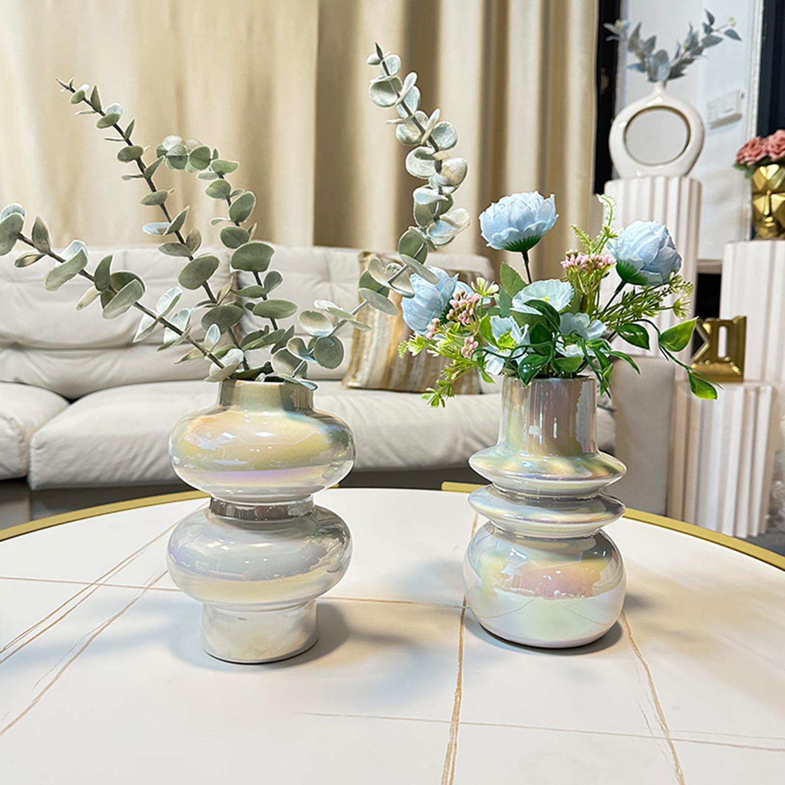 Ceramic Vase Minimalist Decorative Flower Vase for Office Coffee Centerpiece 13cmx13cmx20cm
