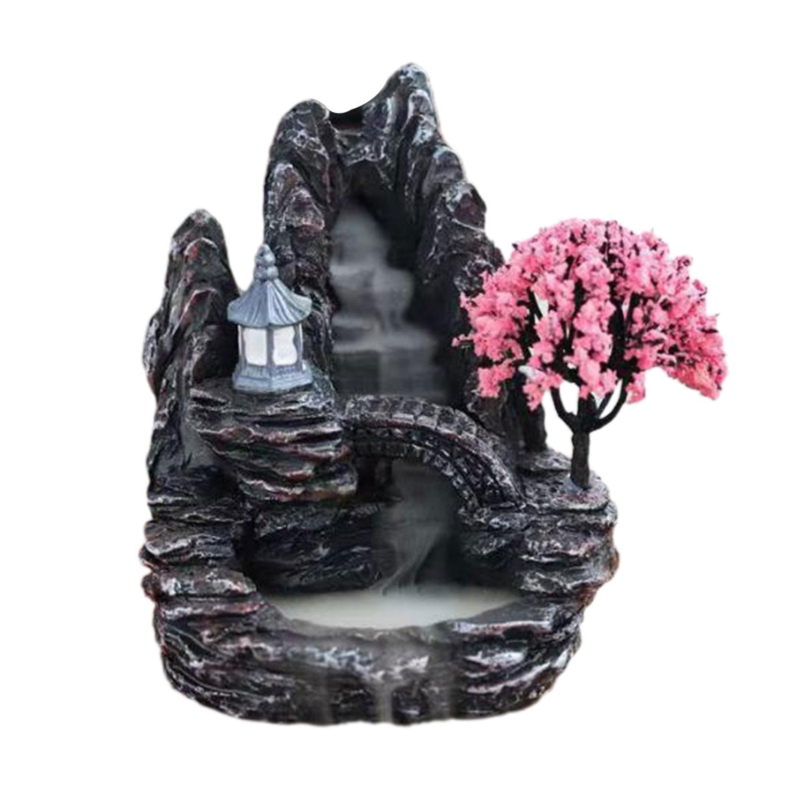 Mountain River Backflow Incense Burner Incense Cone Holder for Office Indoor