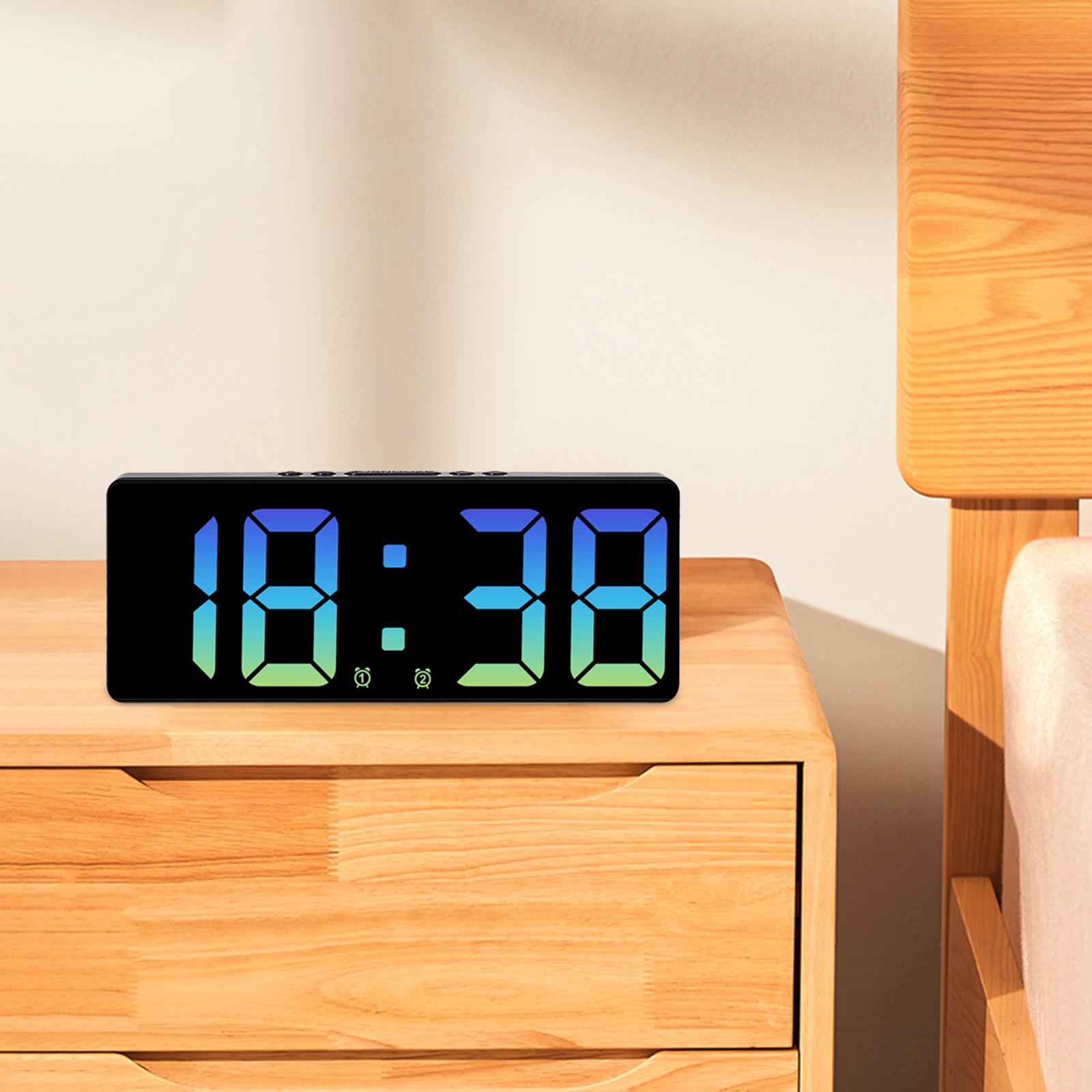 15.5cm Digital Alarm Clock Bedside Clock with Backlight for Travel Versatile Blue Light