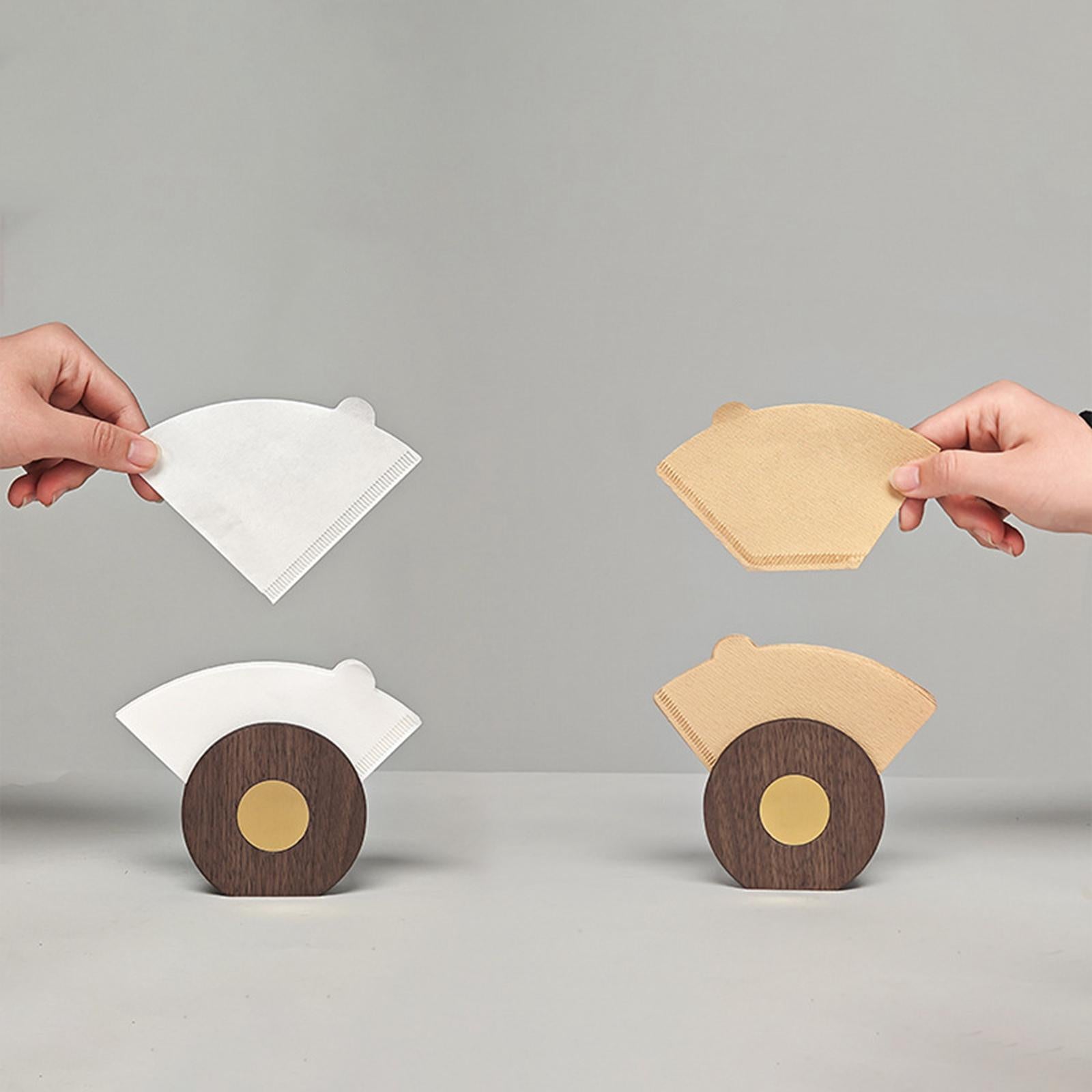 Coffee Filter Paper Holder Wooden Reusable for V60 Countertop Dispenser Rack