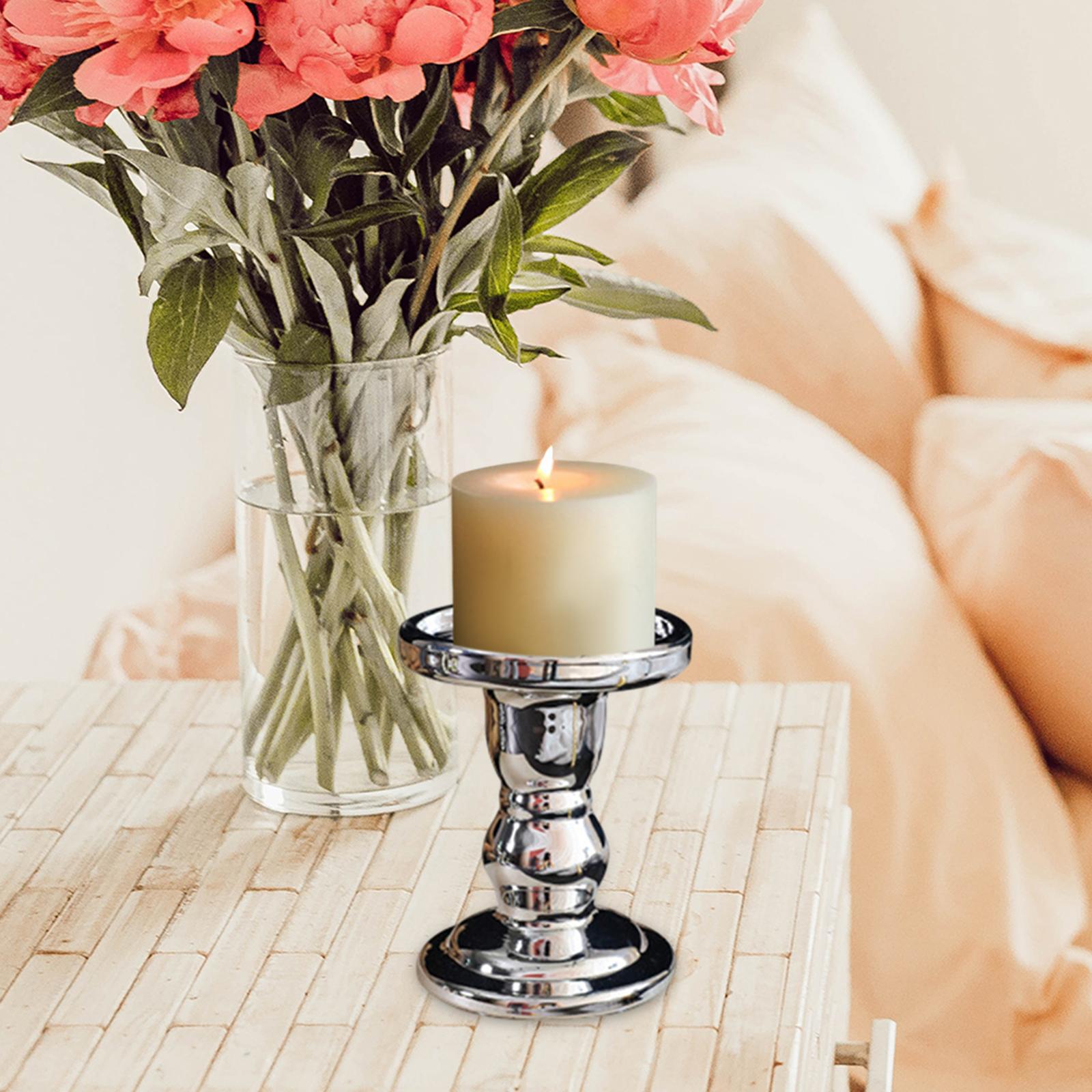 Pillar Candle Holders Vintage Elegant for Wedding Living Room Special Events M