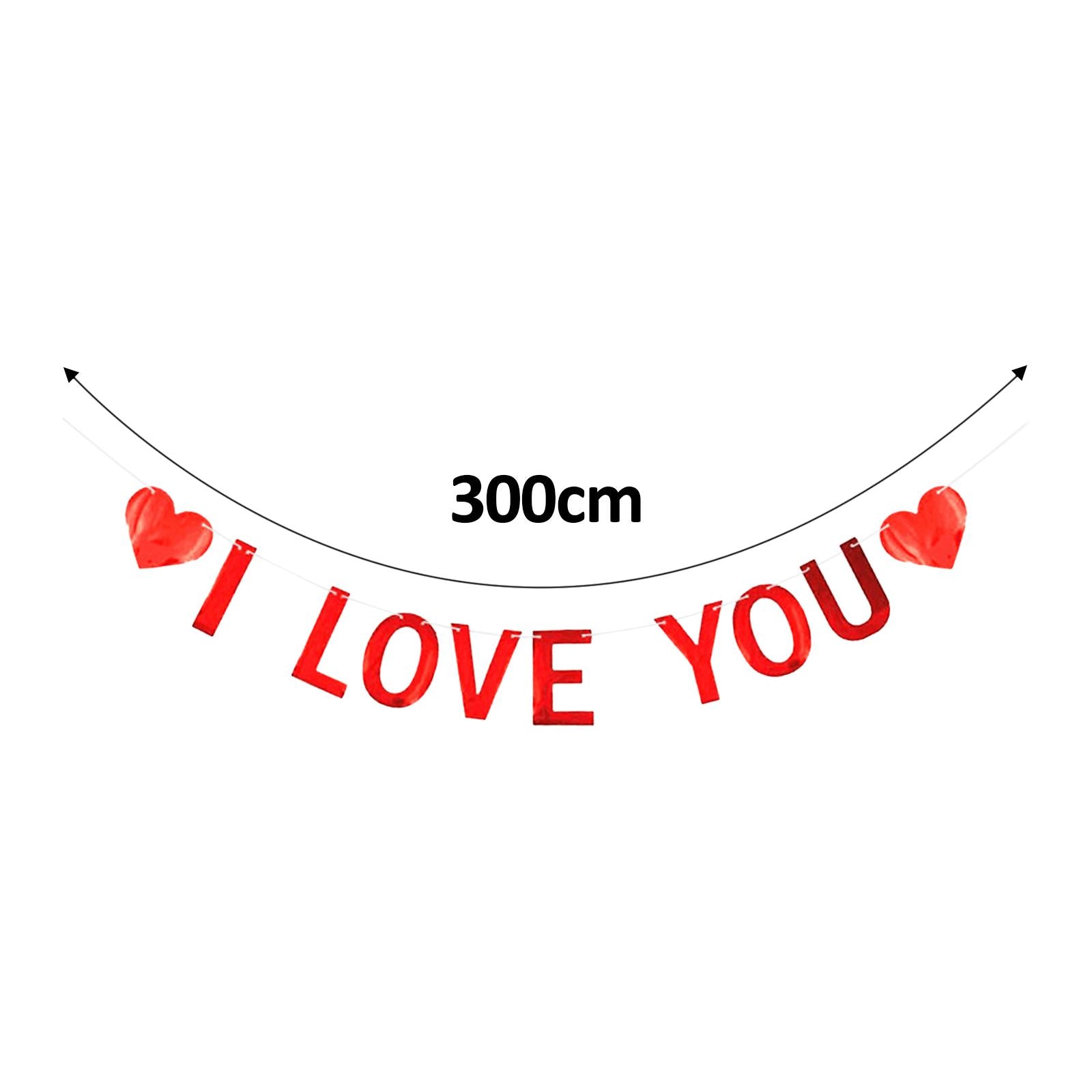Red Felt Banner Valentines Day Decoration Decorative Garland for Anniversary Style A