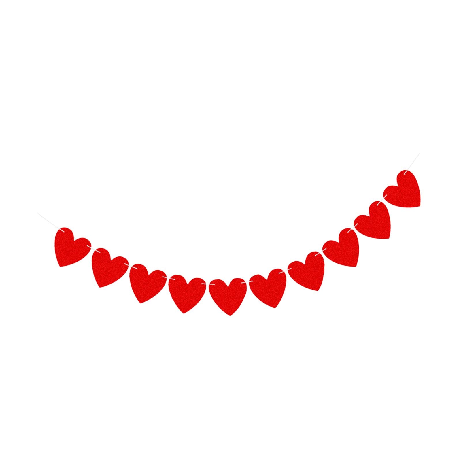 Red Felt Banner Valentines Day Decoration Decorative Garland for Anniversary Style B