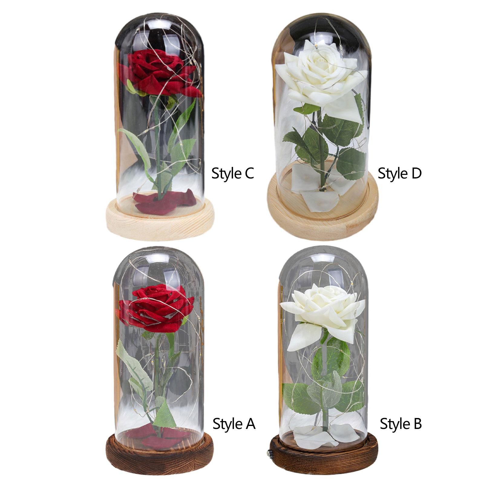 Glass Rose Flower Gift Valentines Day Gifts for Mom Valentines Decor Forever Style A