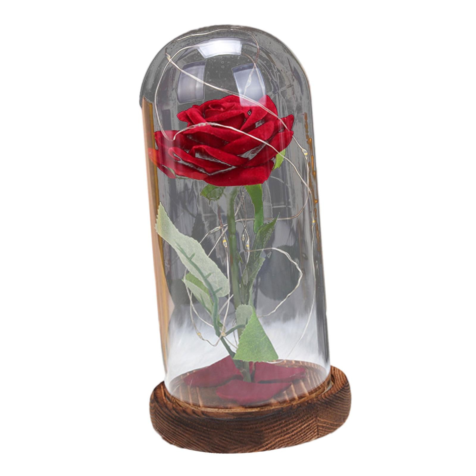 Glass Rose Flower Gift Valentines Day Gifts for Mom Valentines Decor Forever Style A