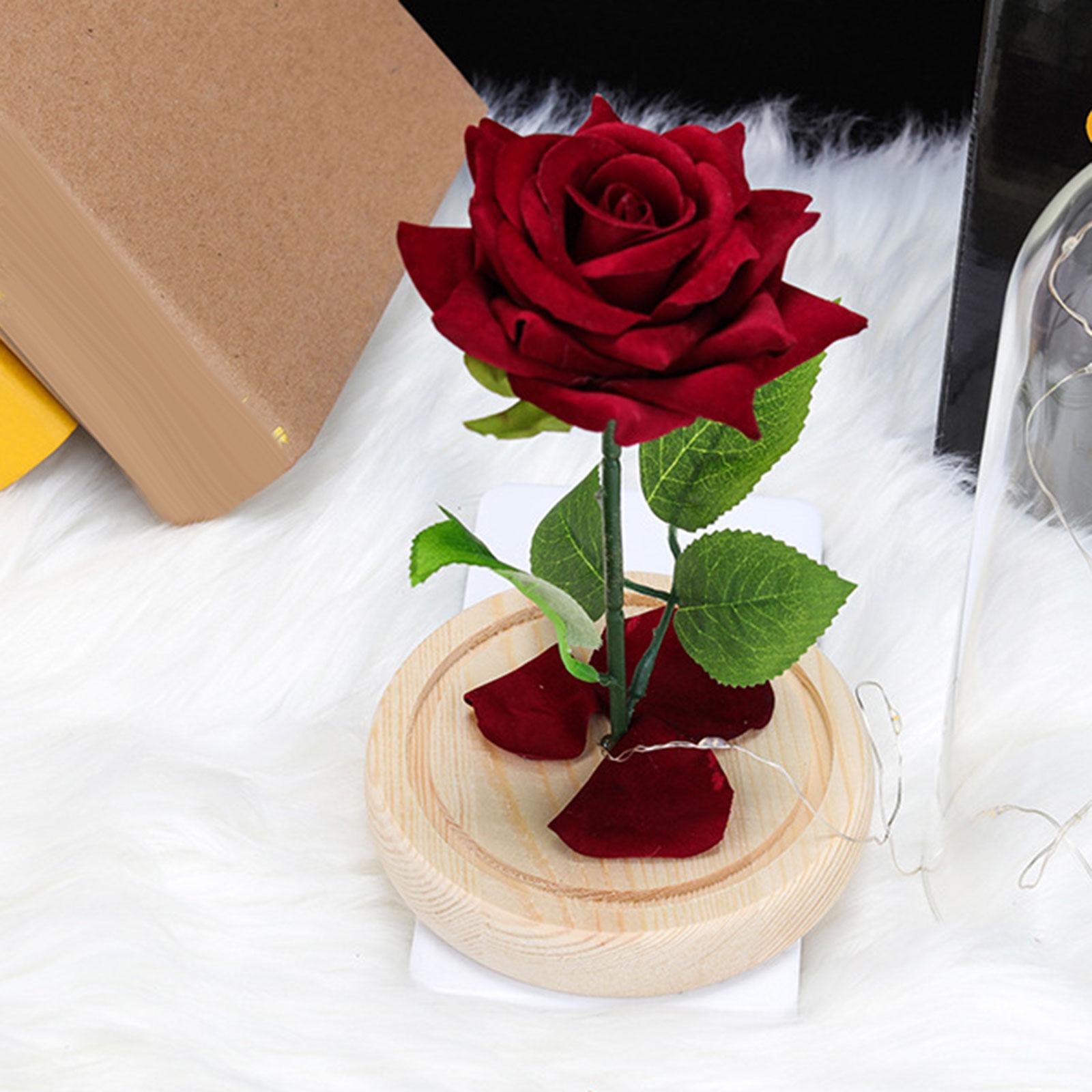 Glass Rose Flower Gift Valentines Day Gifts for Mom Valentines Decor Forever Style C
