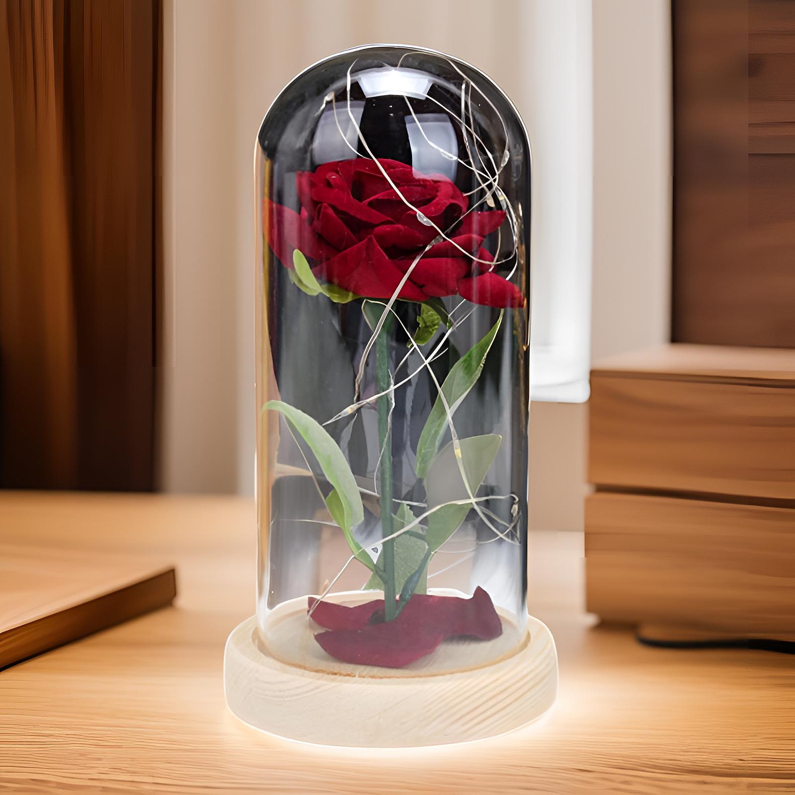 Glass Rose Flower Gift Valentines Day Gifts for Mom Valentines Decor Forever Style C