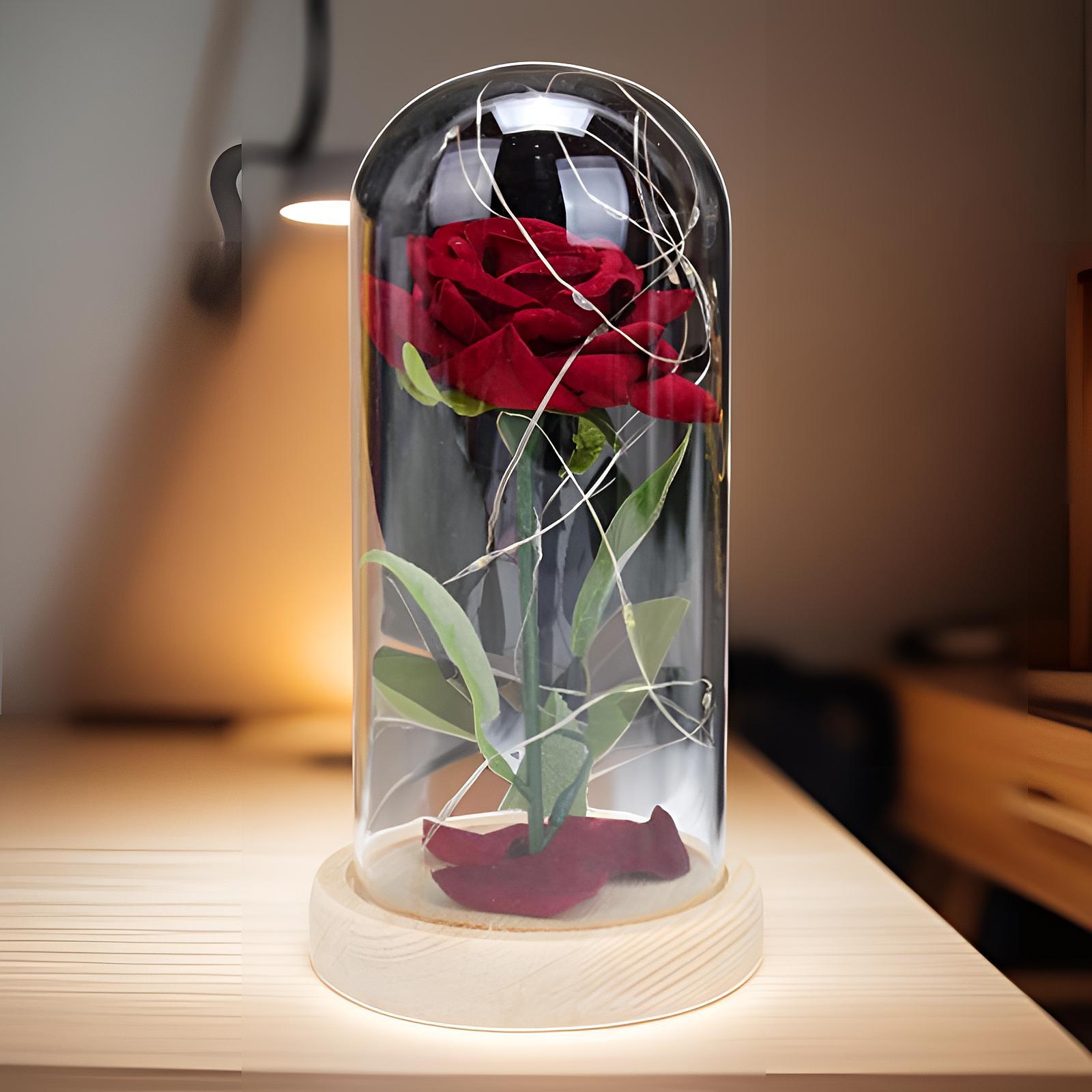 Glass Rose Flower Gift Valentines Day Gifts for Mom Valentines Decor Forever Style C