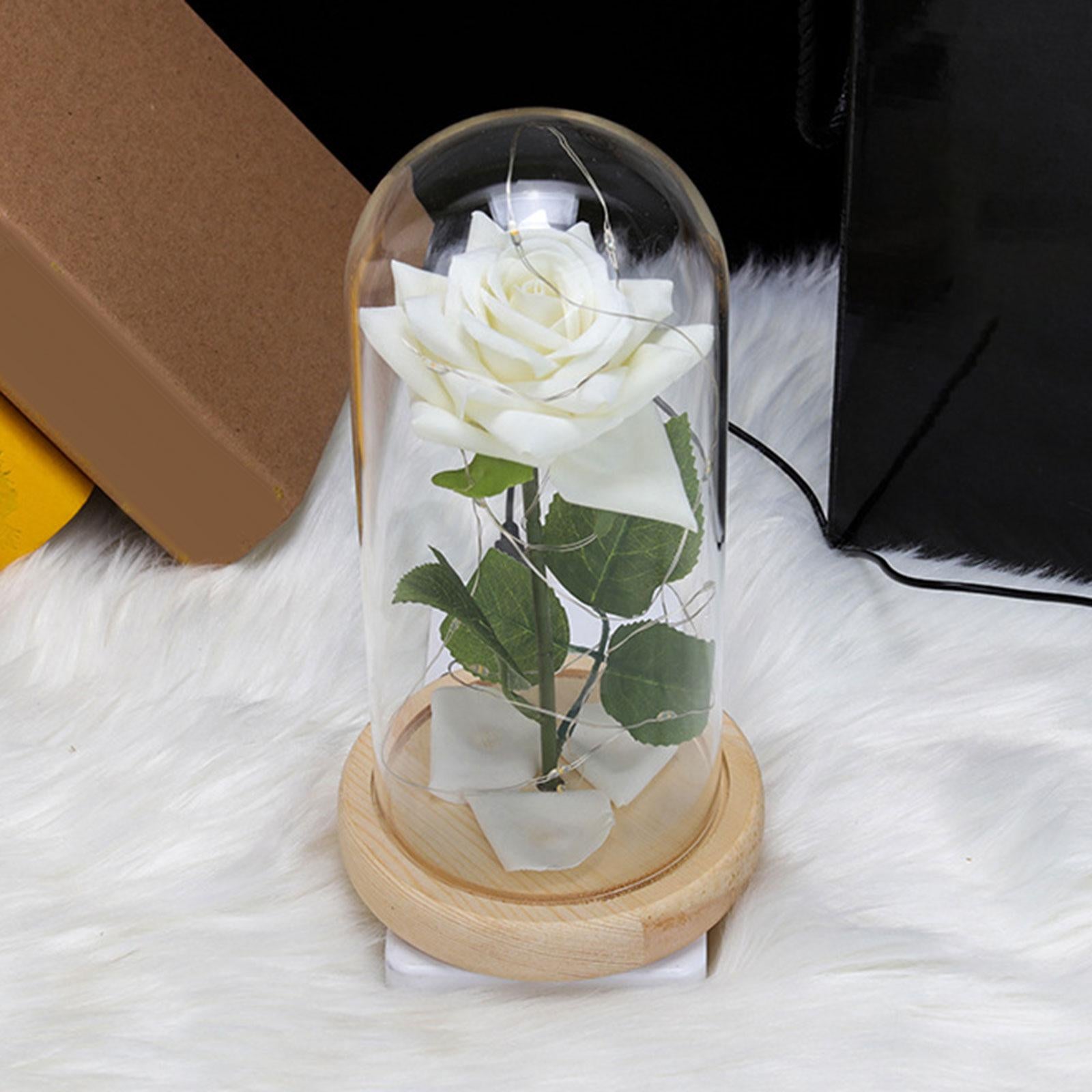 Glass Rose Flower Gift Valentines Day Gifts for Mom Valentines Decor Forever Style D