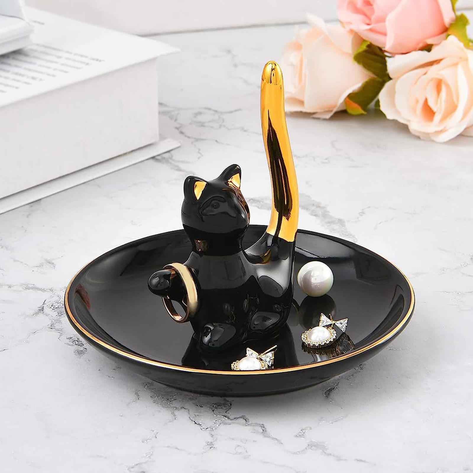 Cat Ring Holder Animals Kitten Ring Stand for Bracelets Necklace Anniversary