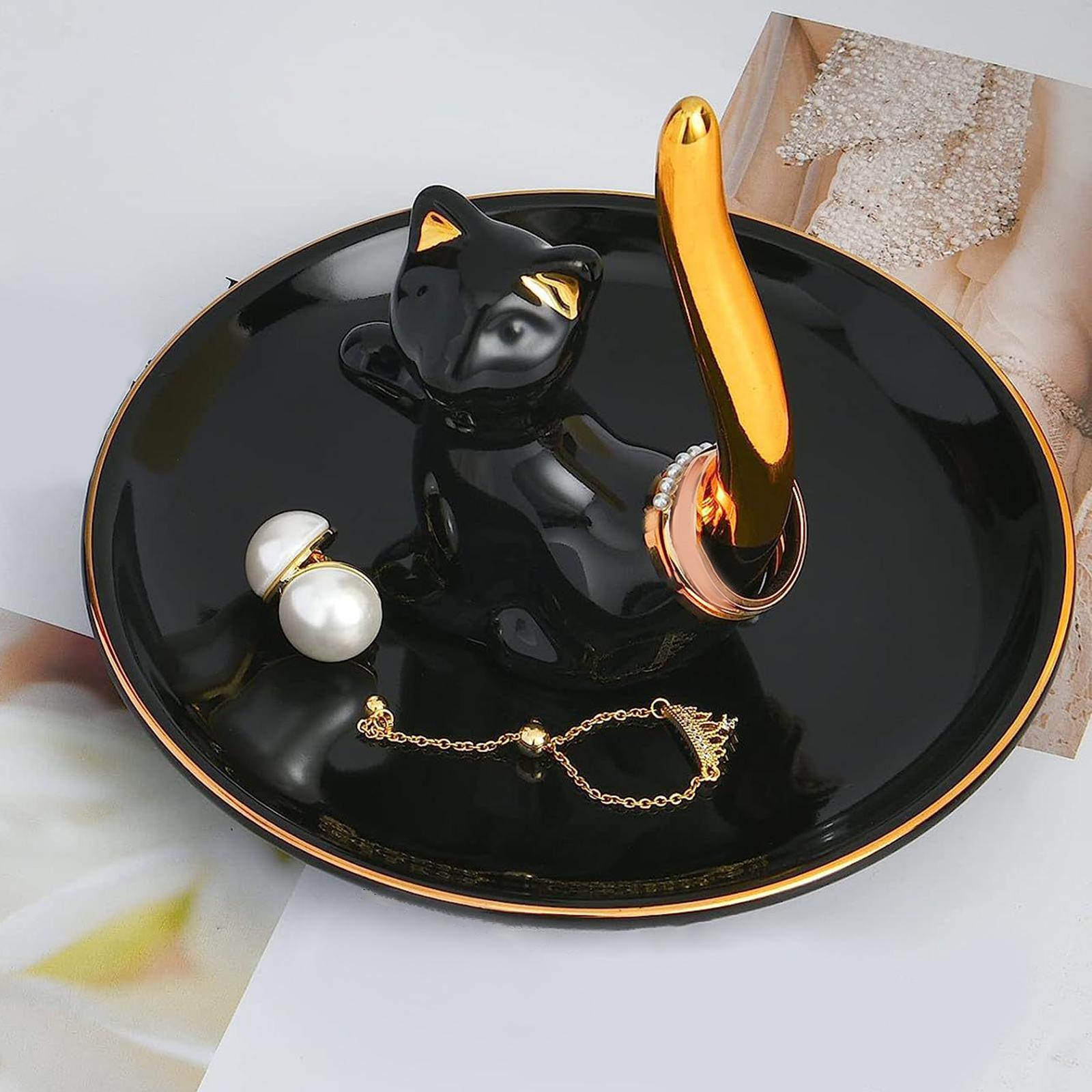Cat Ring Holder Animals Kitten Ring Stand for Bracelets Necklace Anniversary
