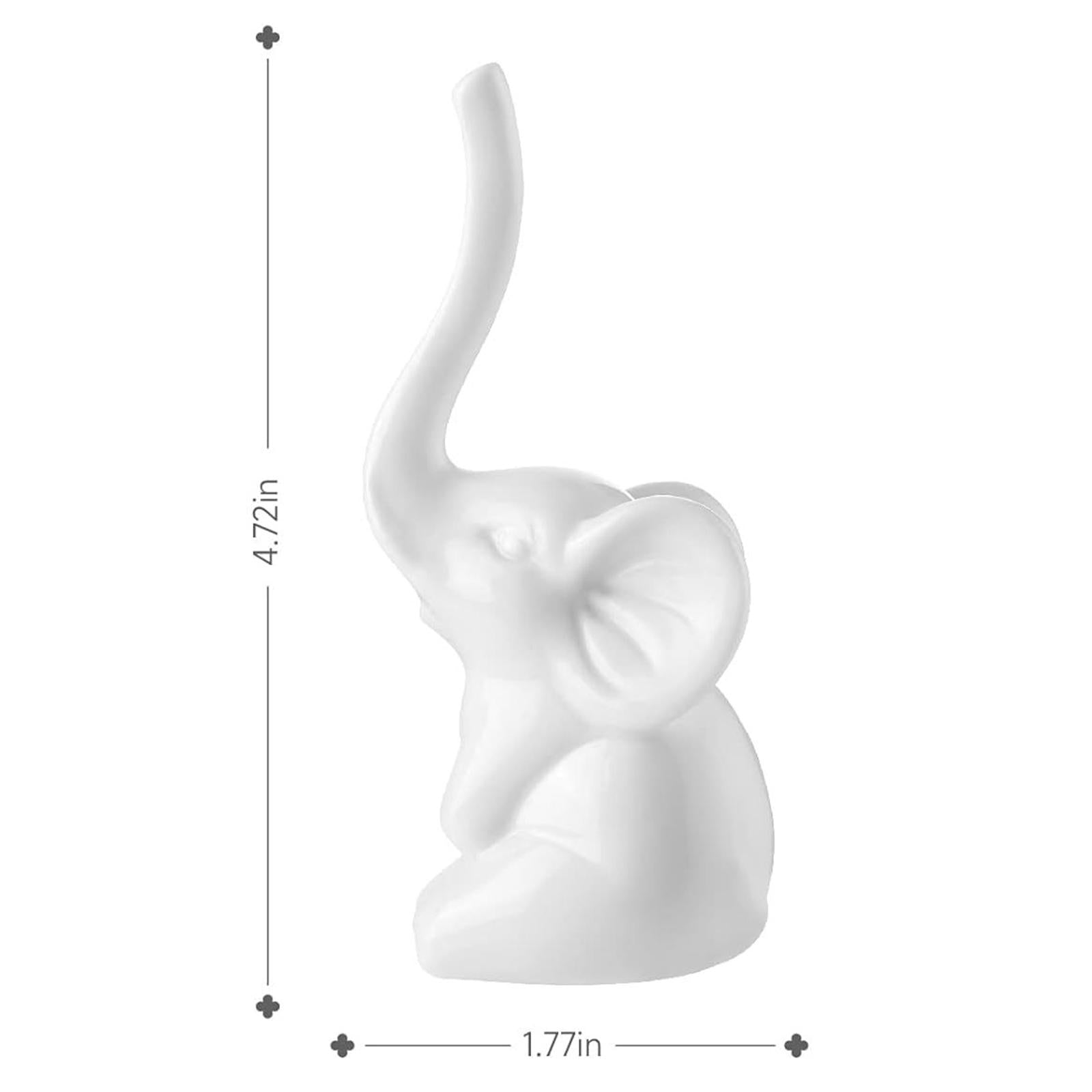 Porcelain Elephant Statue Ring Holder 1.77x4.72inch for Weddings Lightweight