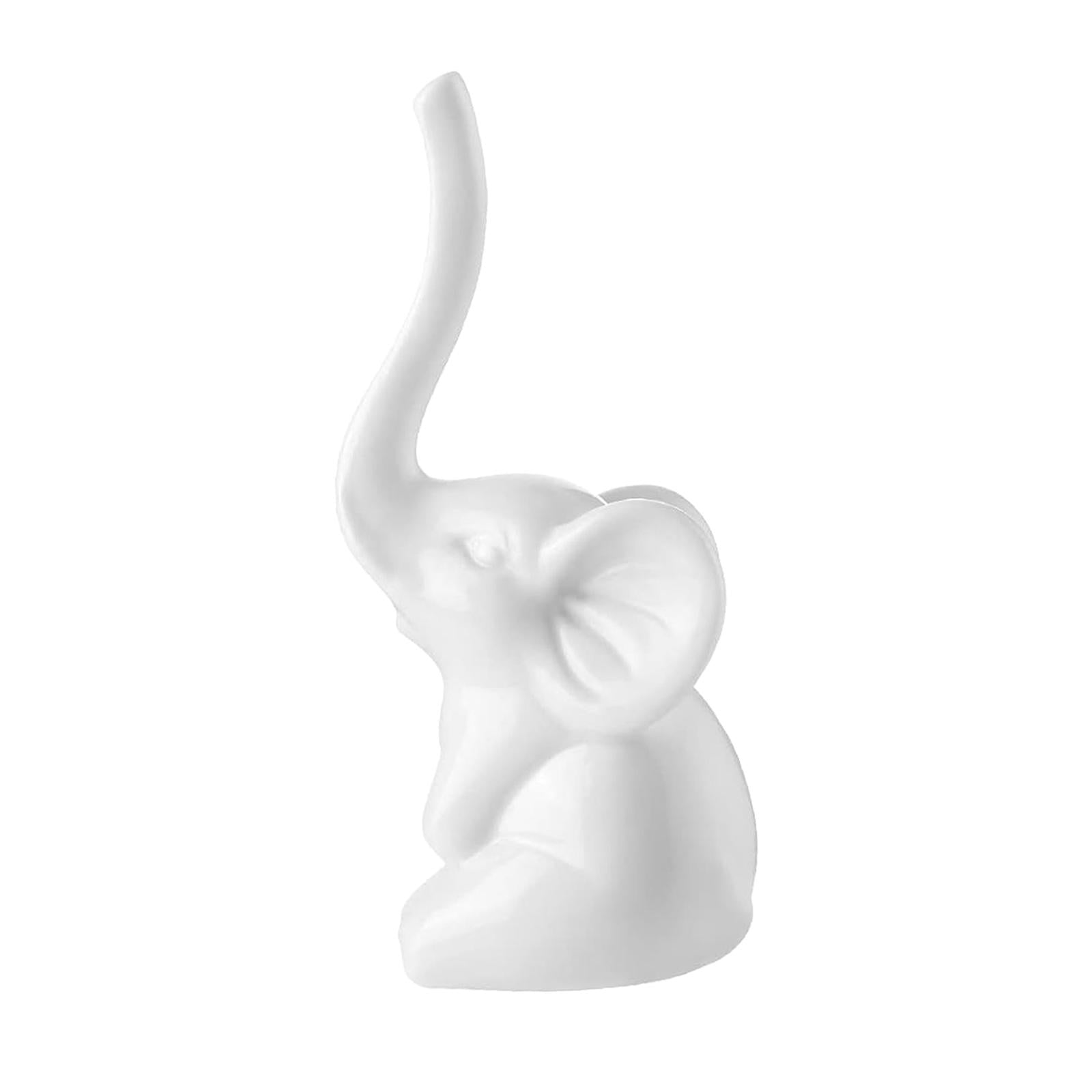 Porcelain Elephant Statue Ring Holder 1.77x4.72inch for Weddings Lightweight