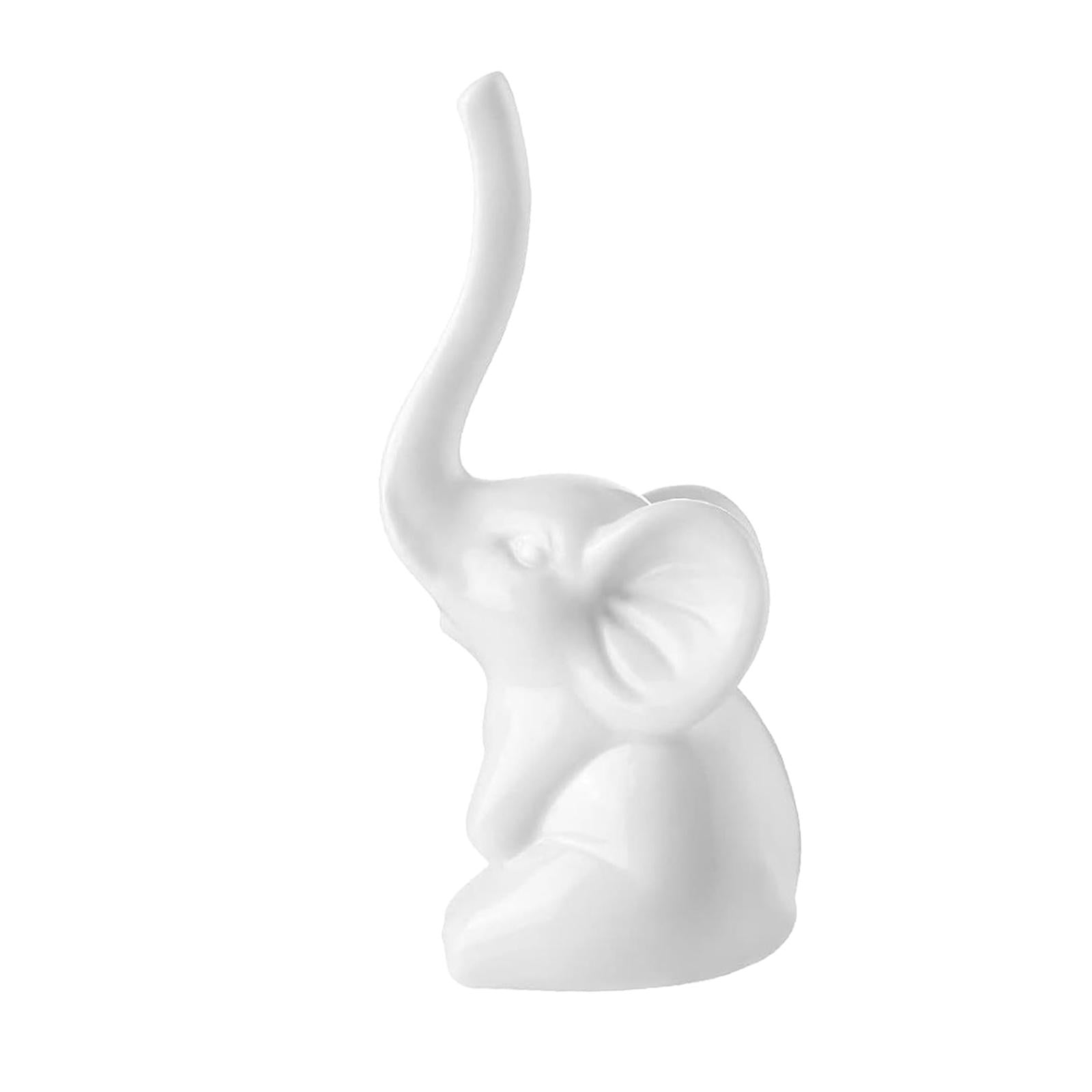 Porcelain Elephant Statue Ring Holder 1.77x4.72inch for Weddings Lightweight
