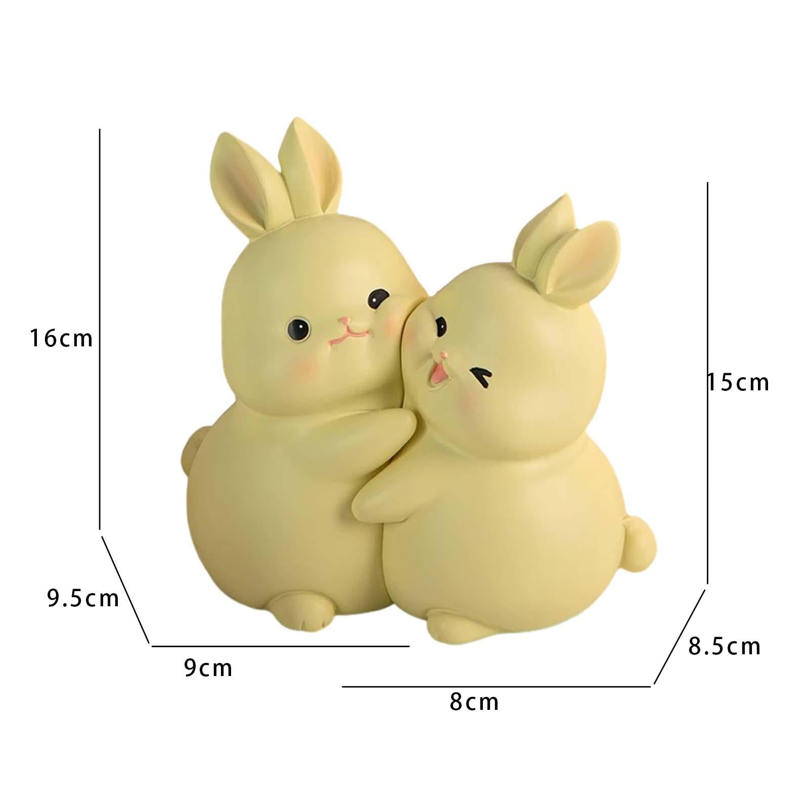 Rabbit Bookends Sculptures Cute Kids Bookends for Shelves Kids Rooms Cabinet yellow