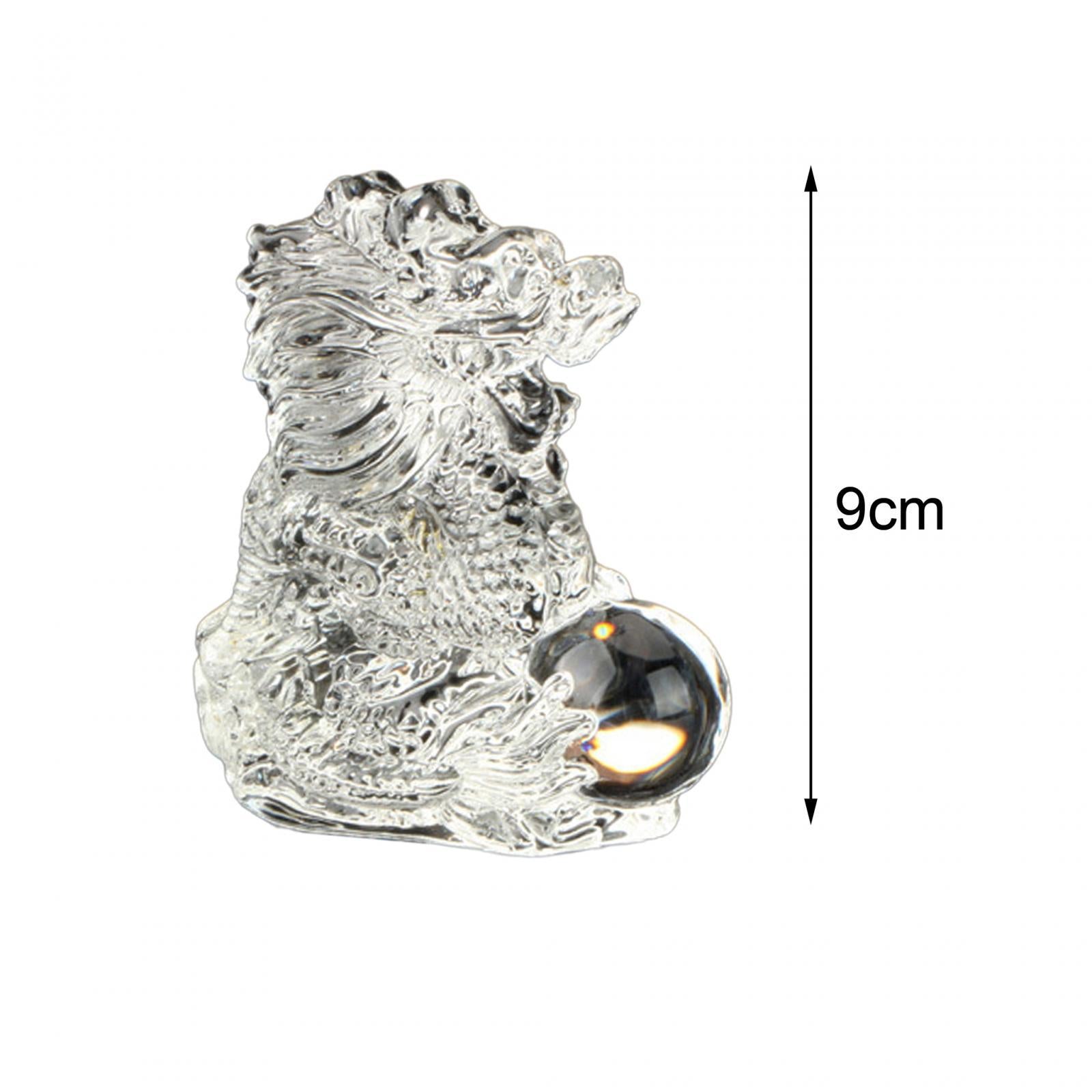Chinese Dragon Statue Art Crystal Dragons Figurine for Home Decor Office Car White