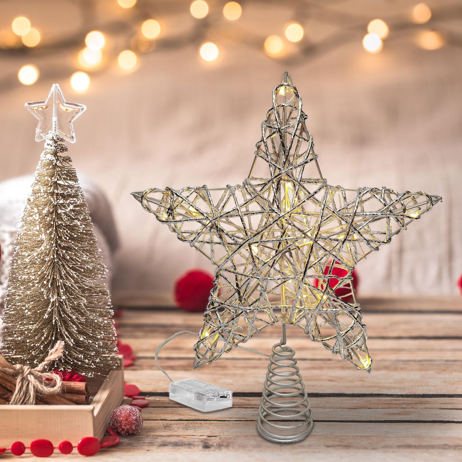 Tree Top Light Pretty Xmas Tree Top Star for Holiday Xmas Ornaments New Year
