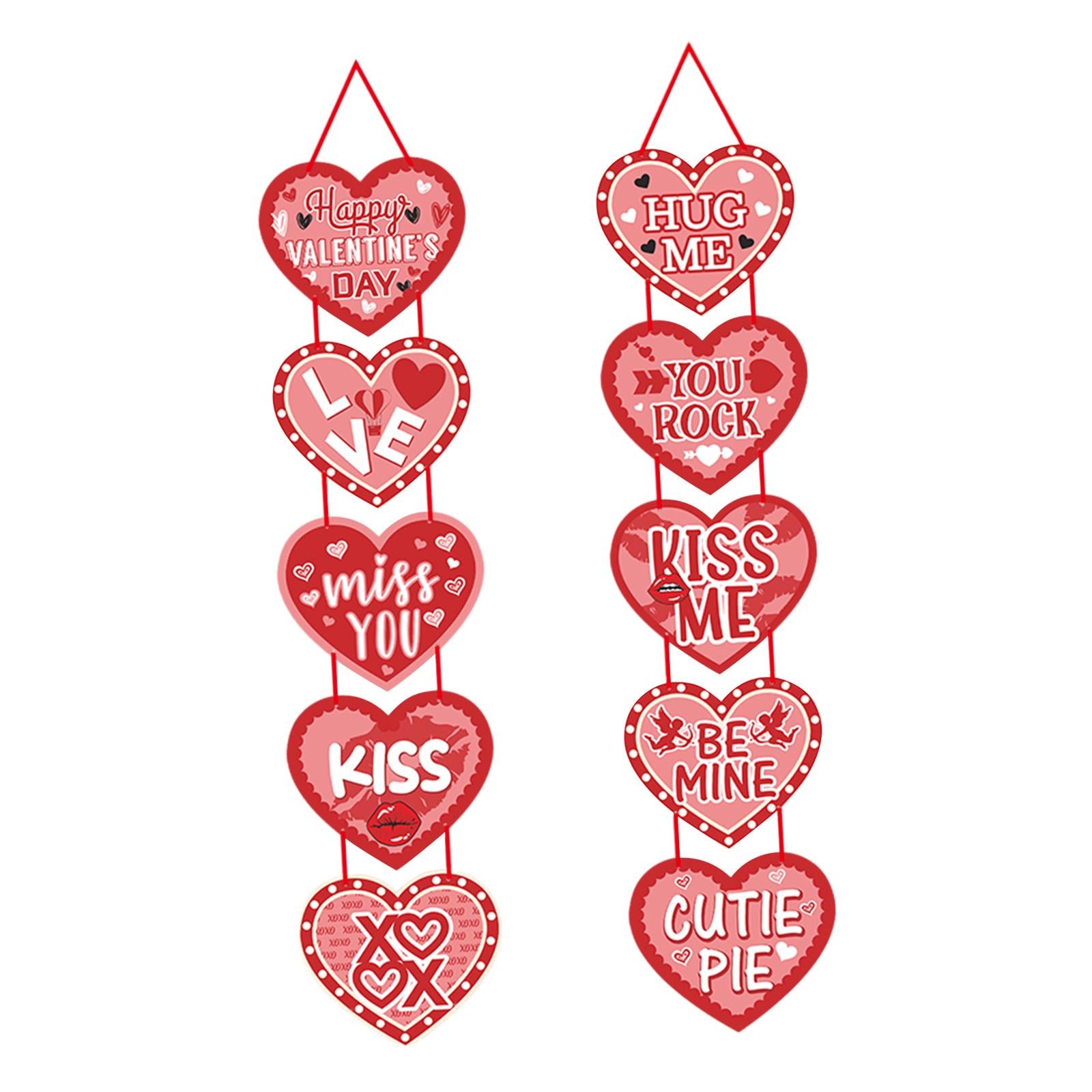 1 Pair Valentine’S Day Heart Hanging Decoration for Engagement Party Stylish