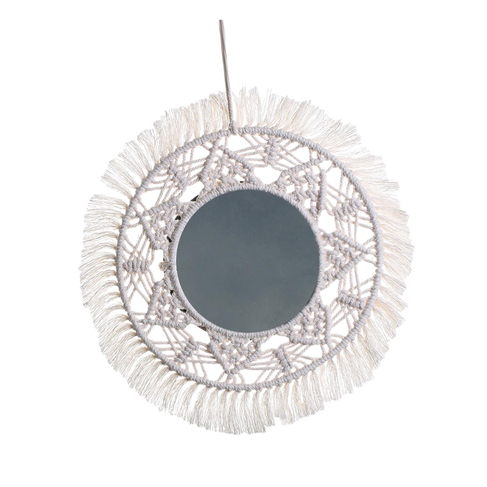 Boho Mirror Decor Round Gift Hanging Wall Mirror for Living Room Dorm Office