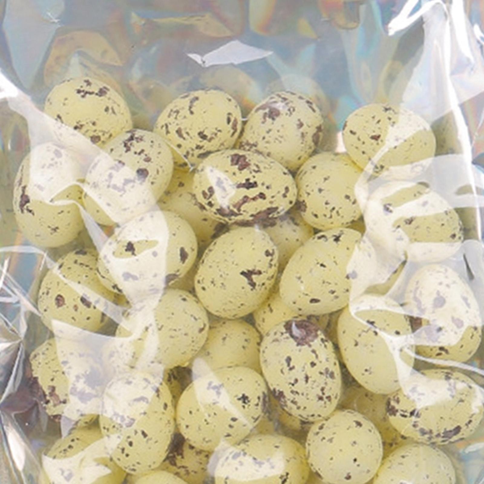 50x Easter Foam Eggseaster Artificial Eggs for Home Home Garden Decor Crafts light yellow