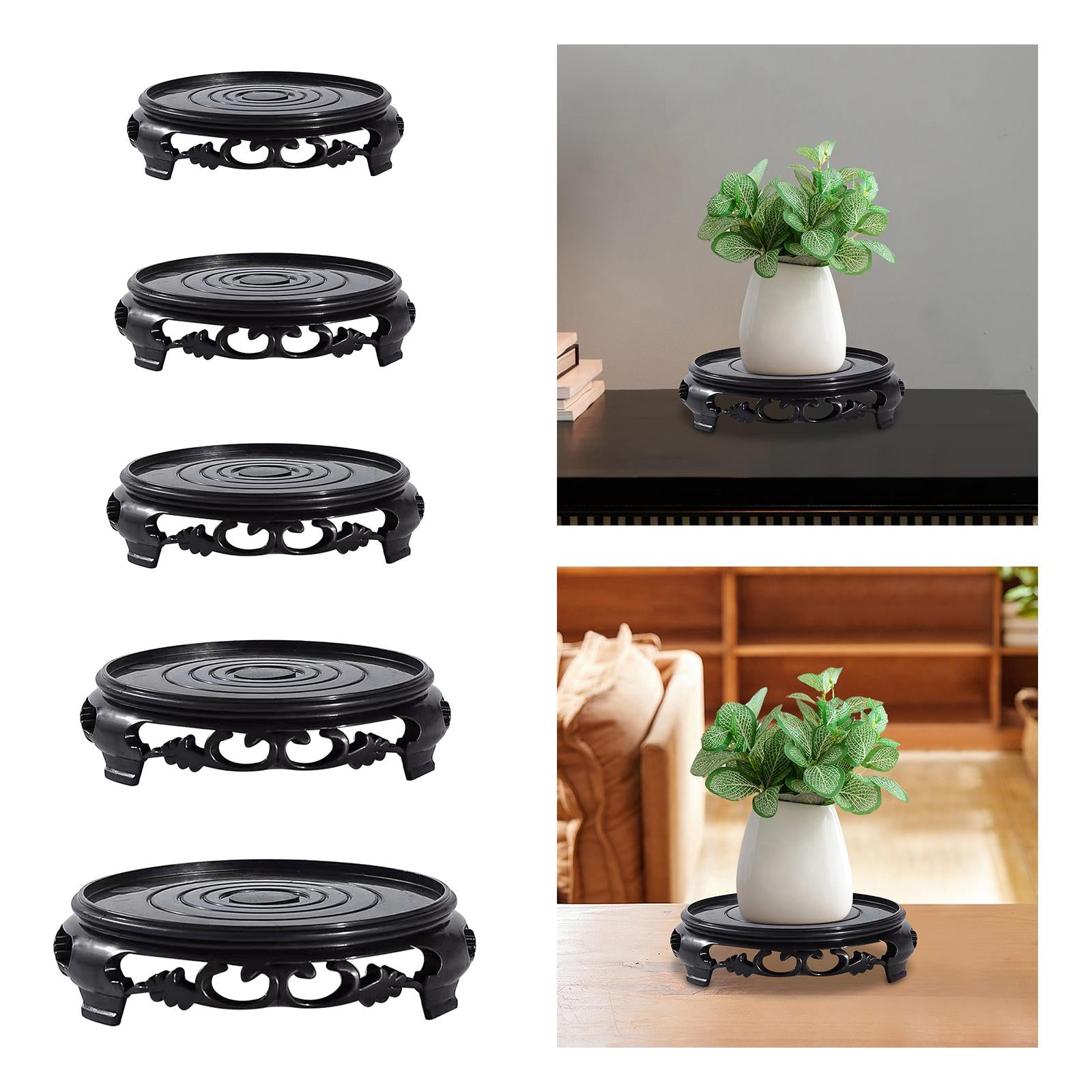 3xPP Fishbowl Stand Pedestal Planter Stand Flower Pot Base for Home Decoration 9.7cm