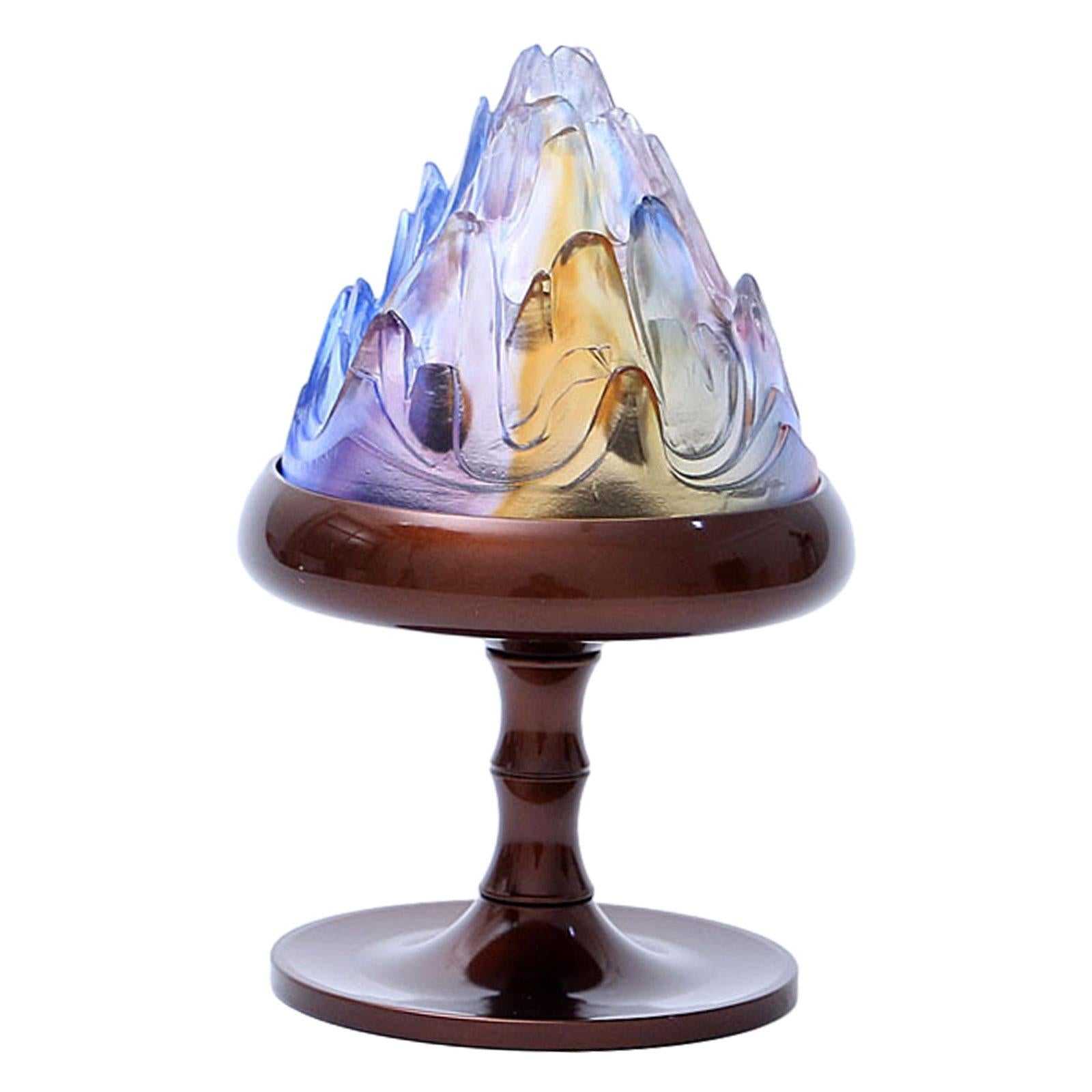 Incense Burner with Lid Glaze Lid Copper Incense Burner for Office Household L