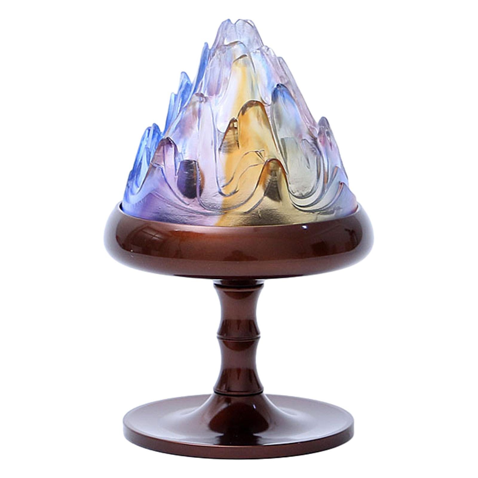 Incense Burner with Lid Glaze Lid Copper Incense Burner for Office Household L