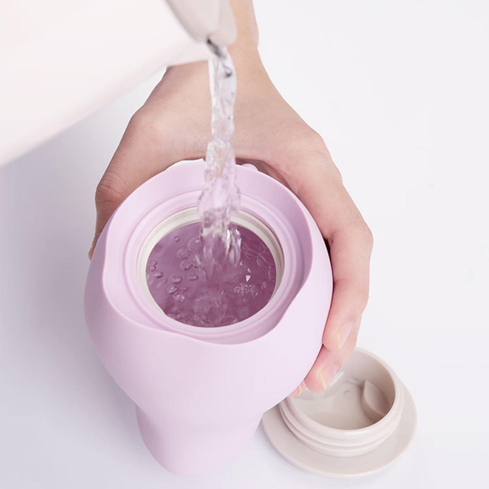 Silicone Hot Water Bag Holiday Gifts Warm Water Bag for Hand Feet Women Home Pink