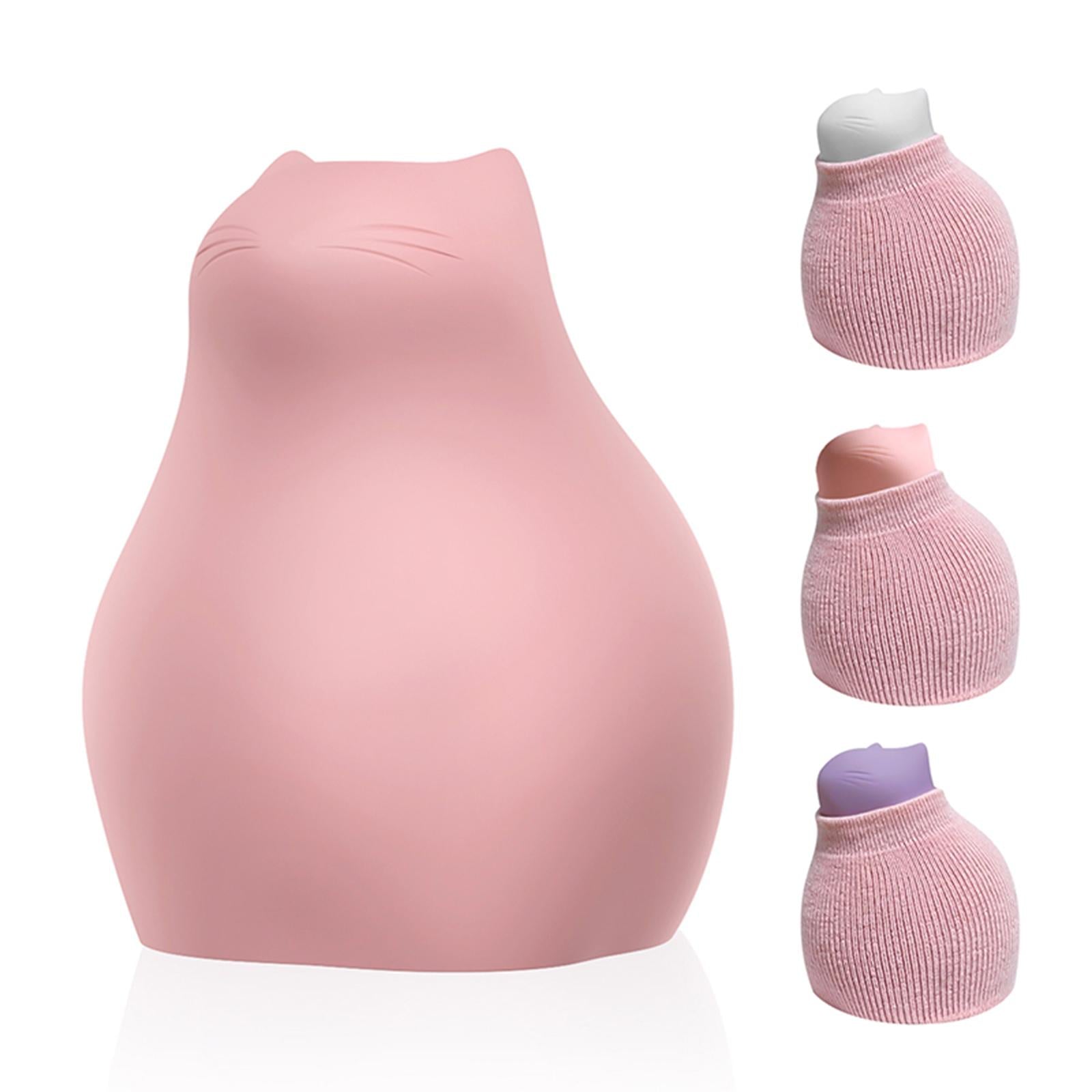 Silicone Hot Water Bag Holiday Gifts Warm Water Bag for Hand Feet Women Home Pink